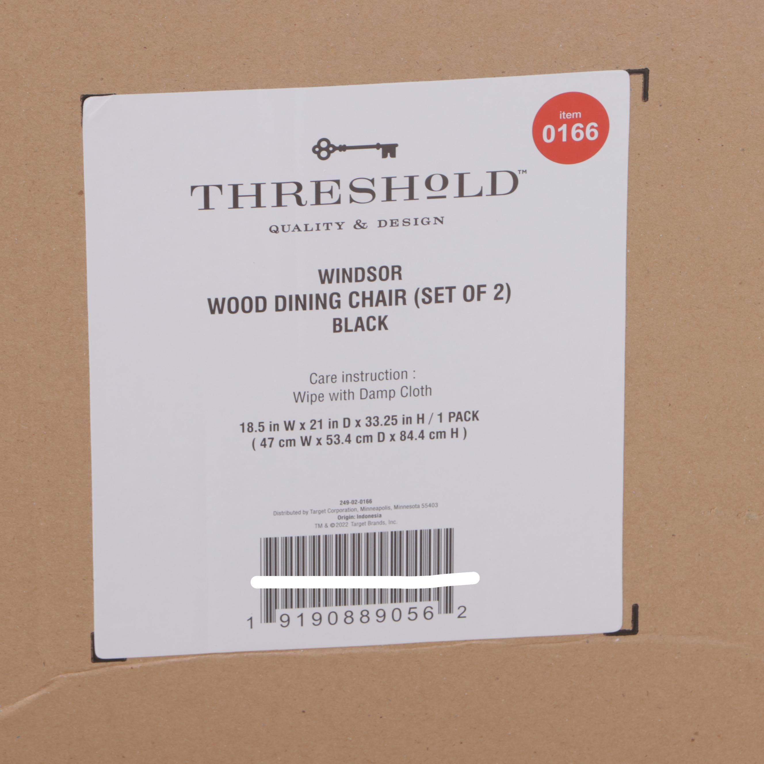 Pair of Threshold Windsor Dining Chairs in Black