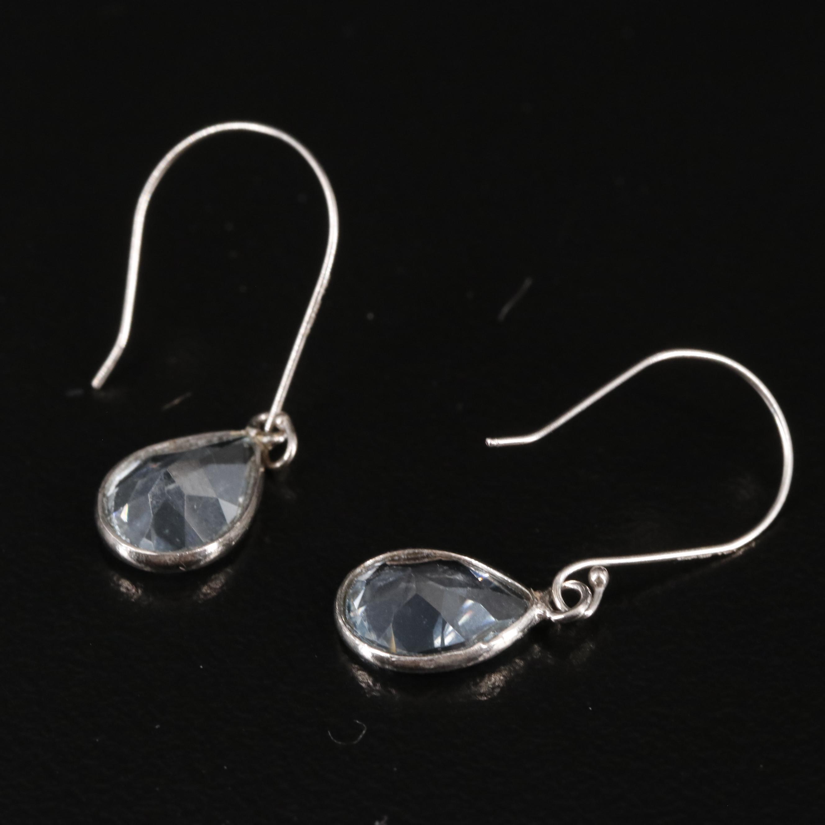 14K Blue Topaz Drop Earrings