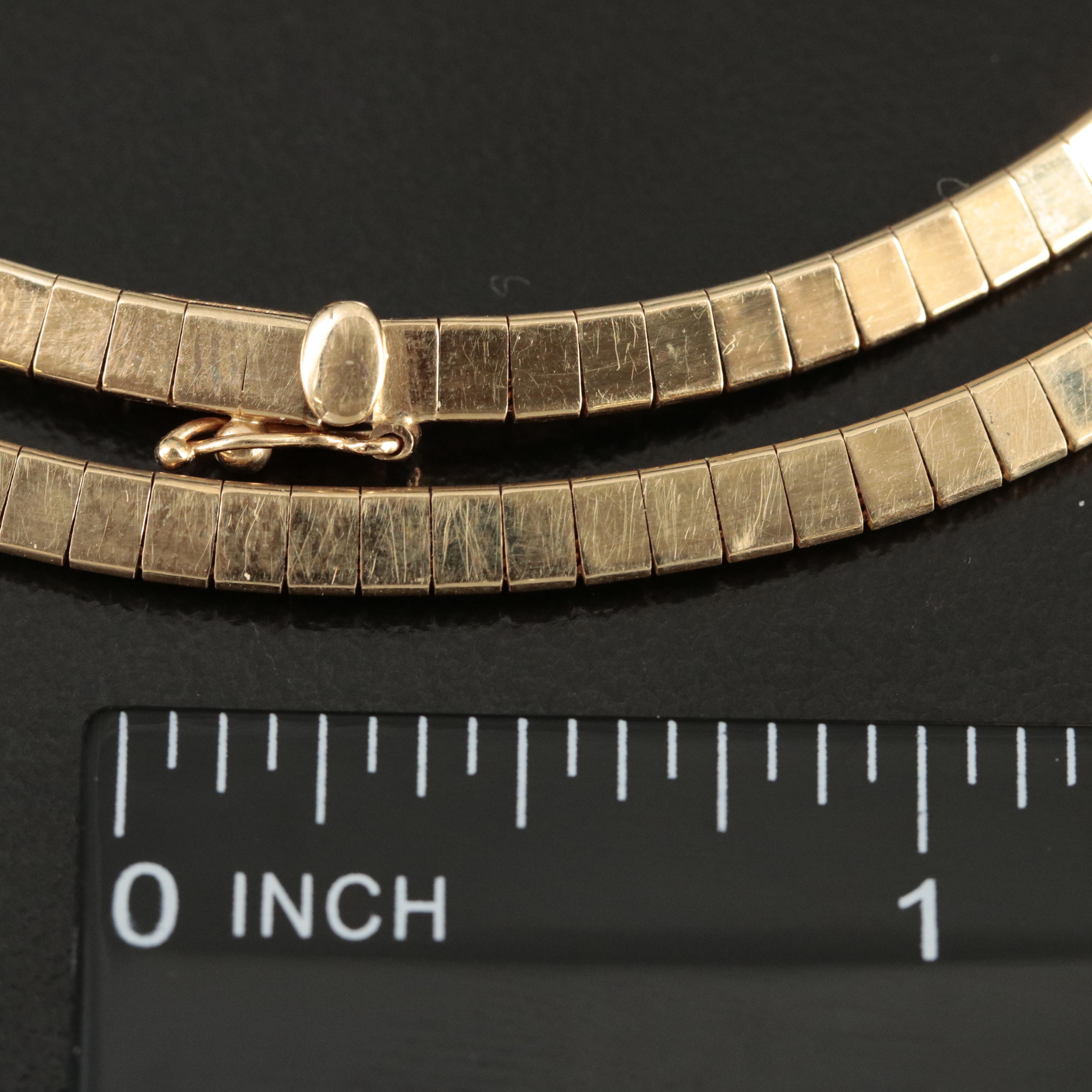 Italian 14K Omega Chain Necklace