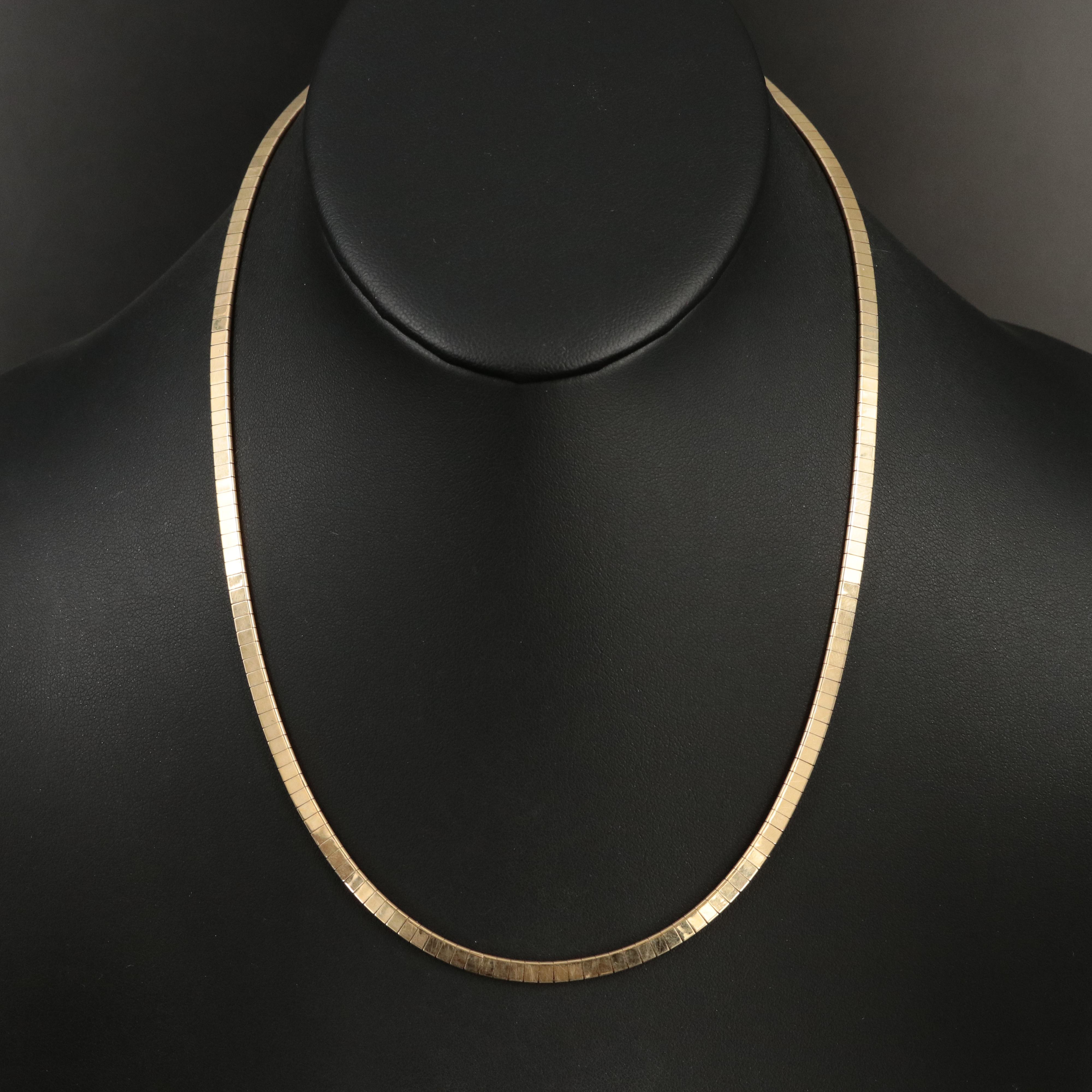 Italian 14K Omega Chain Necklace