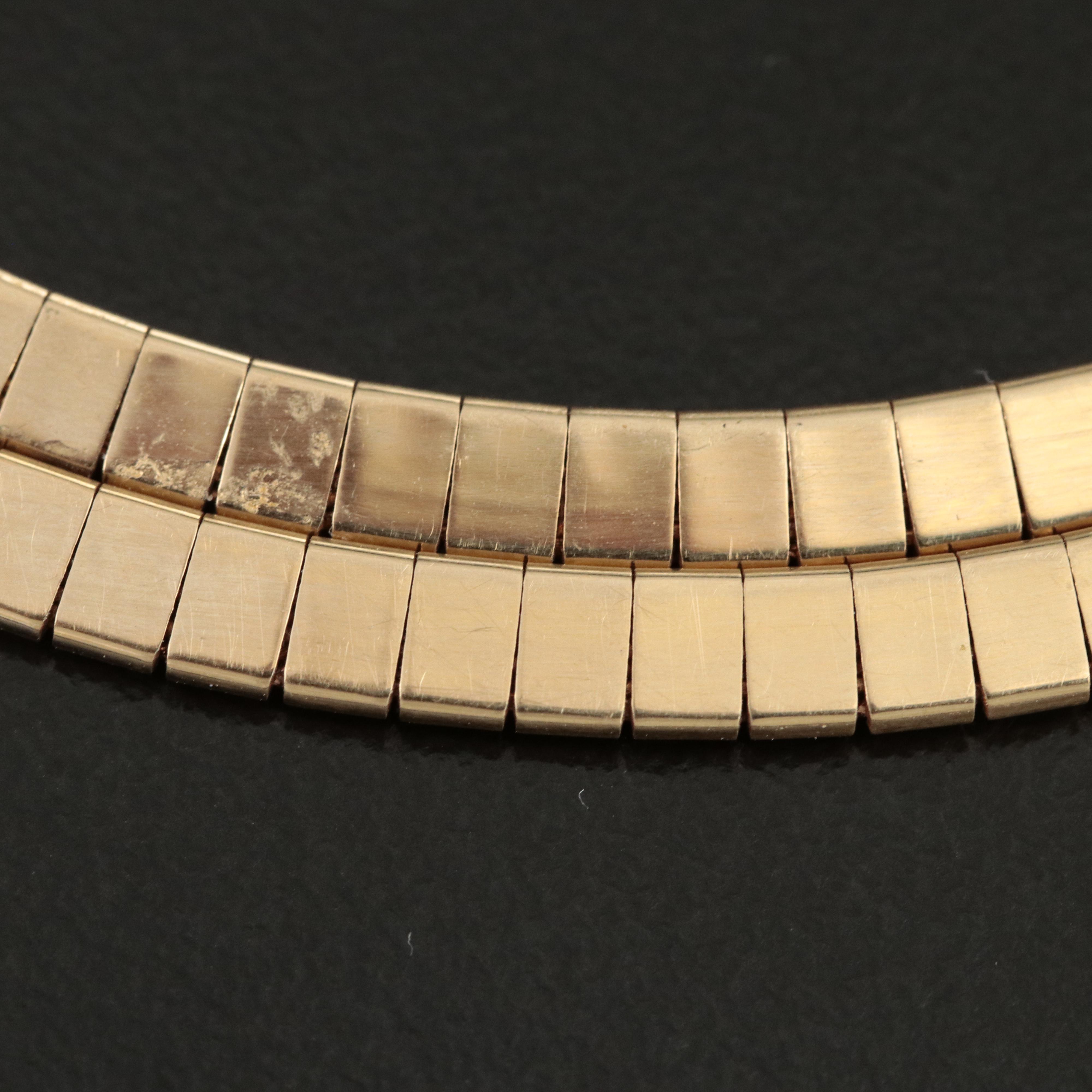 Italian 14K Omega Chain Necklace