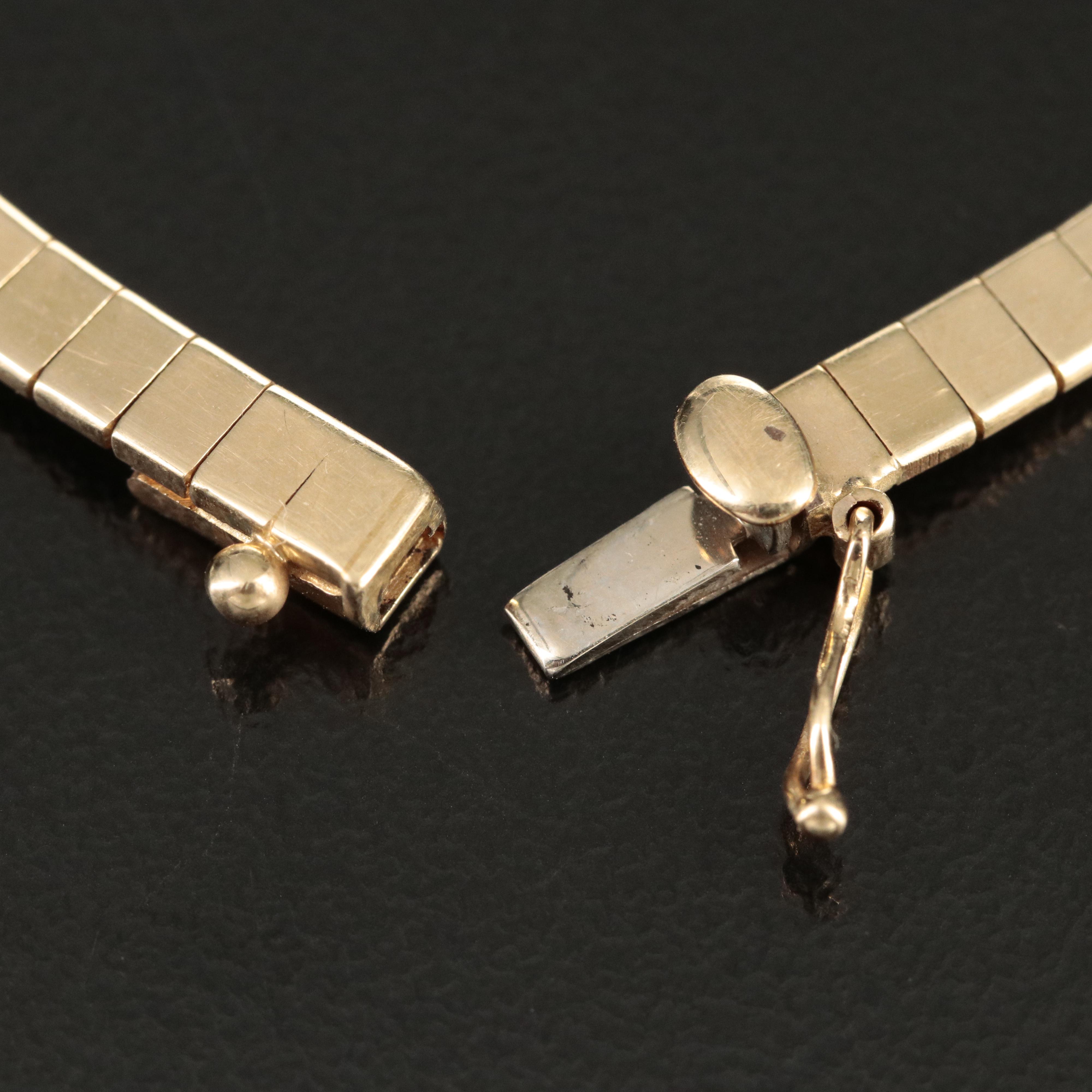 Italian 14K Omega Chain Necklace