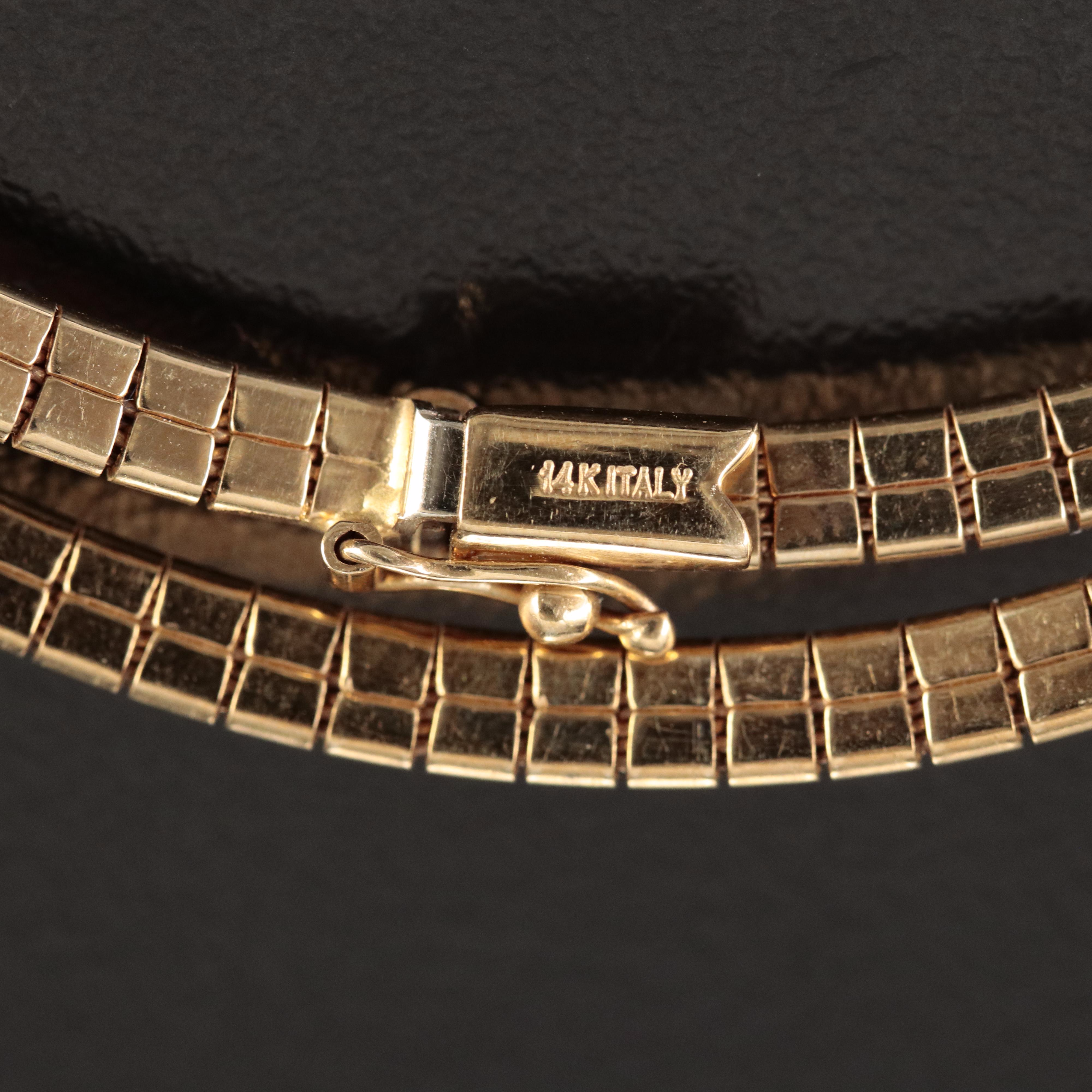 Italian 14K Omega Chain Necklace