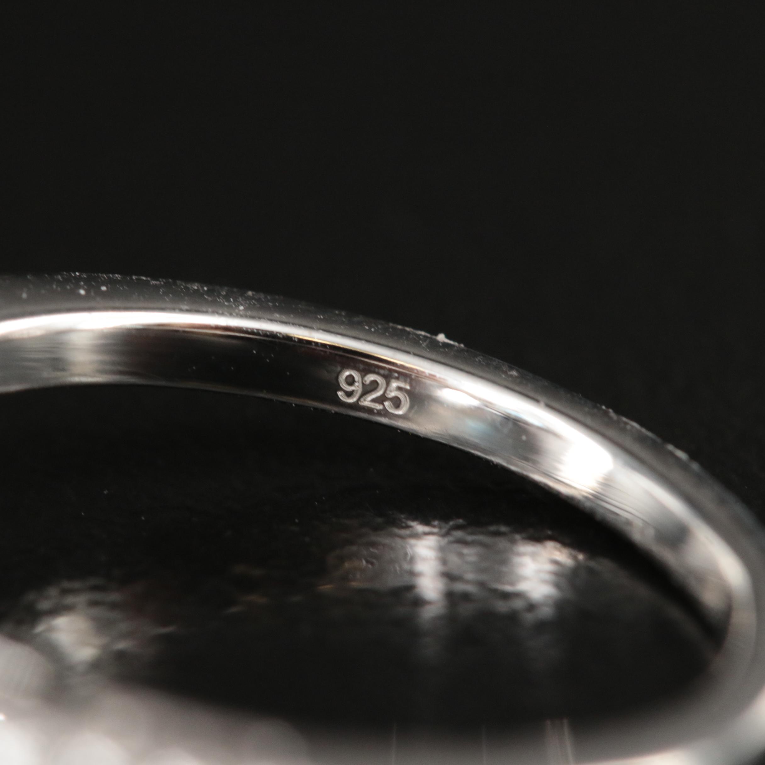 Swiss Blue Topaz and White Sapphire Sterling Ring