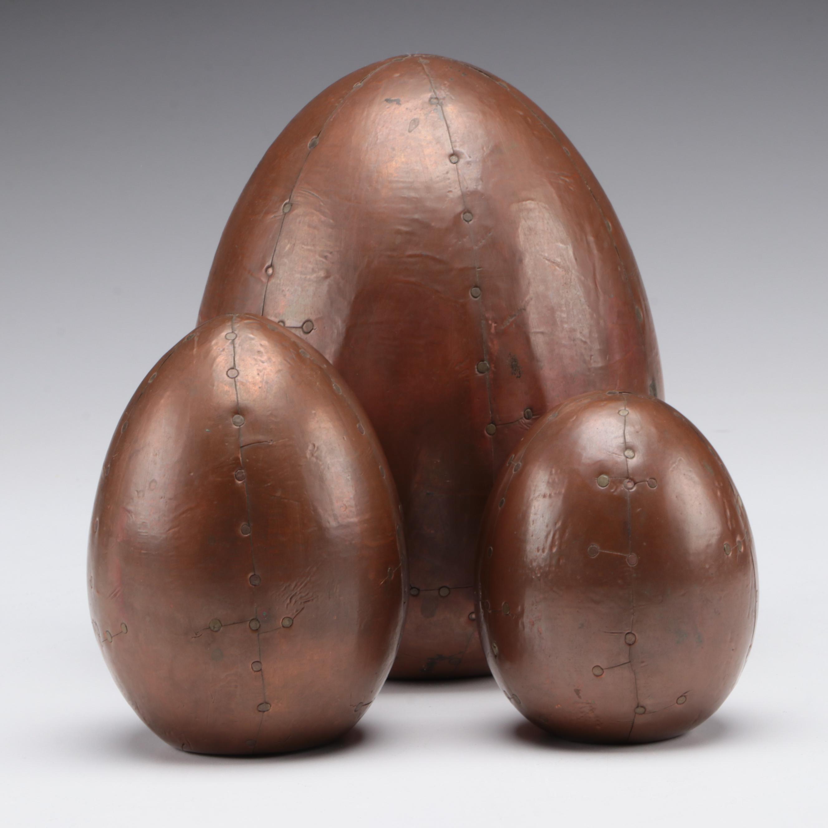 English Hand-Wrought Copper Eggs
