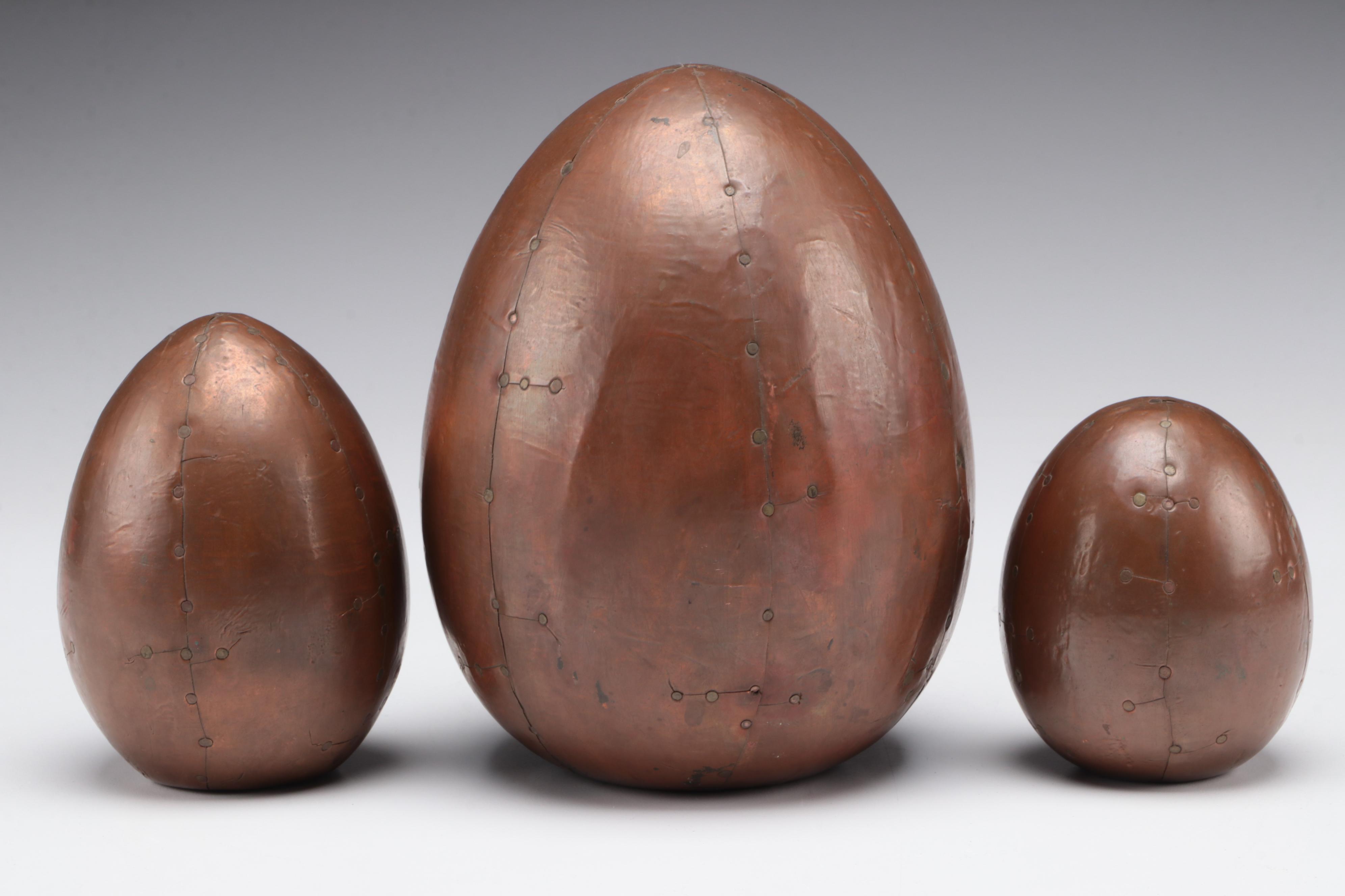 English Hand-Wrought Copper Eggs