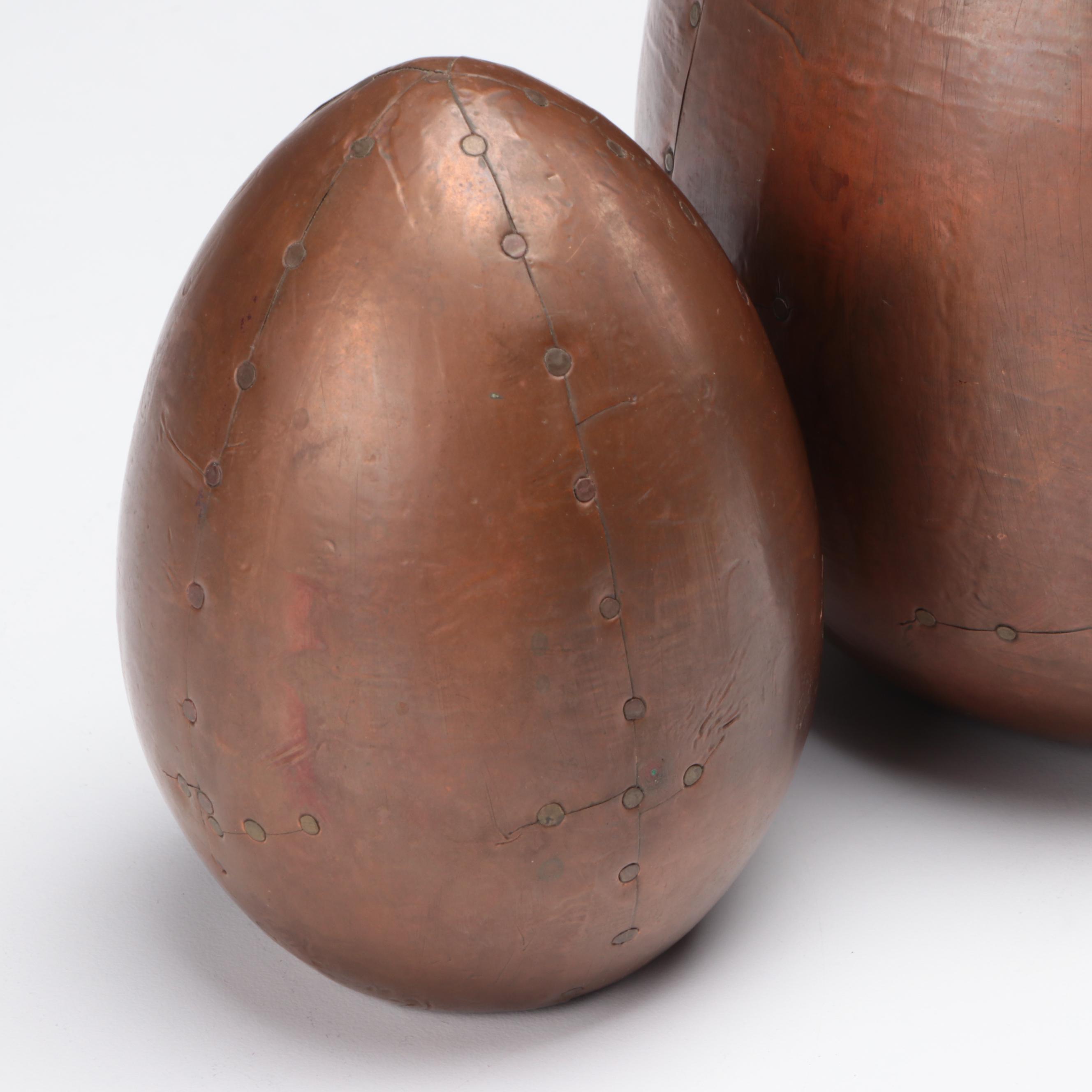 English Hand-Wrought Copper Eggs