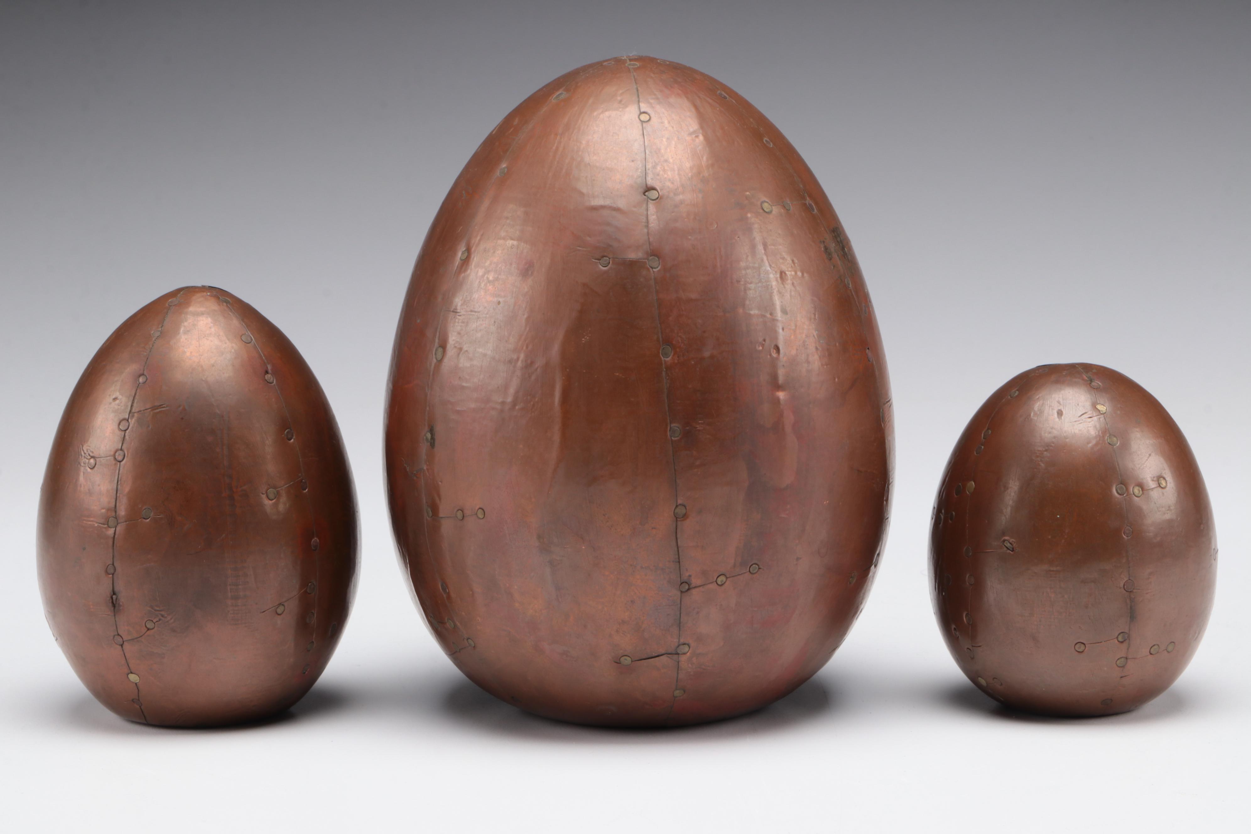 English Hand-Wrought Copper Eggs