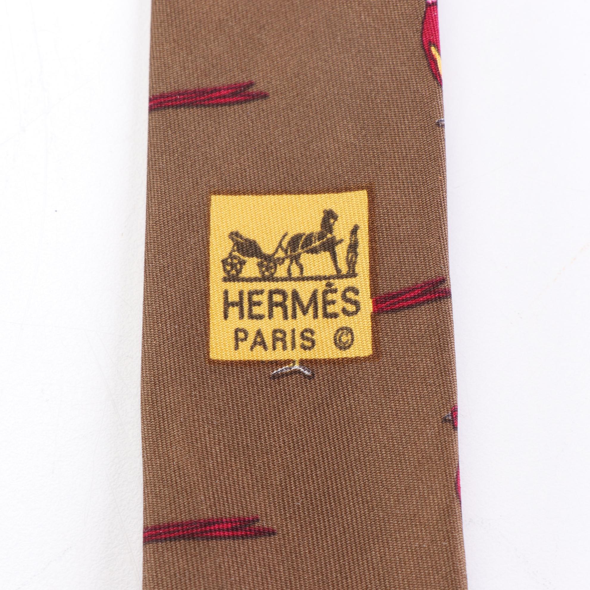 Hermès Patterned Hand-Stitched Silk Twill Neckties