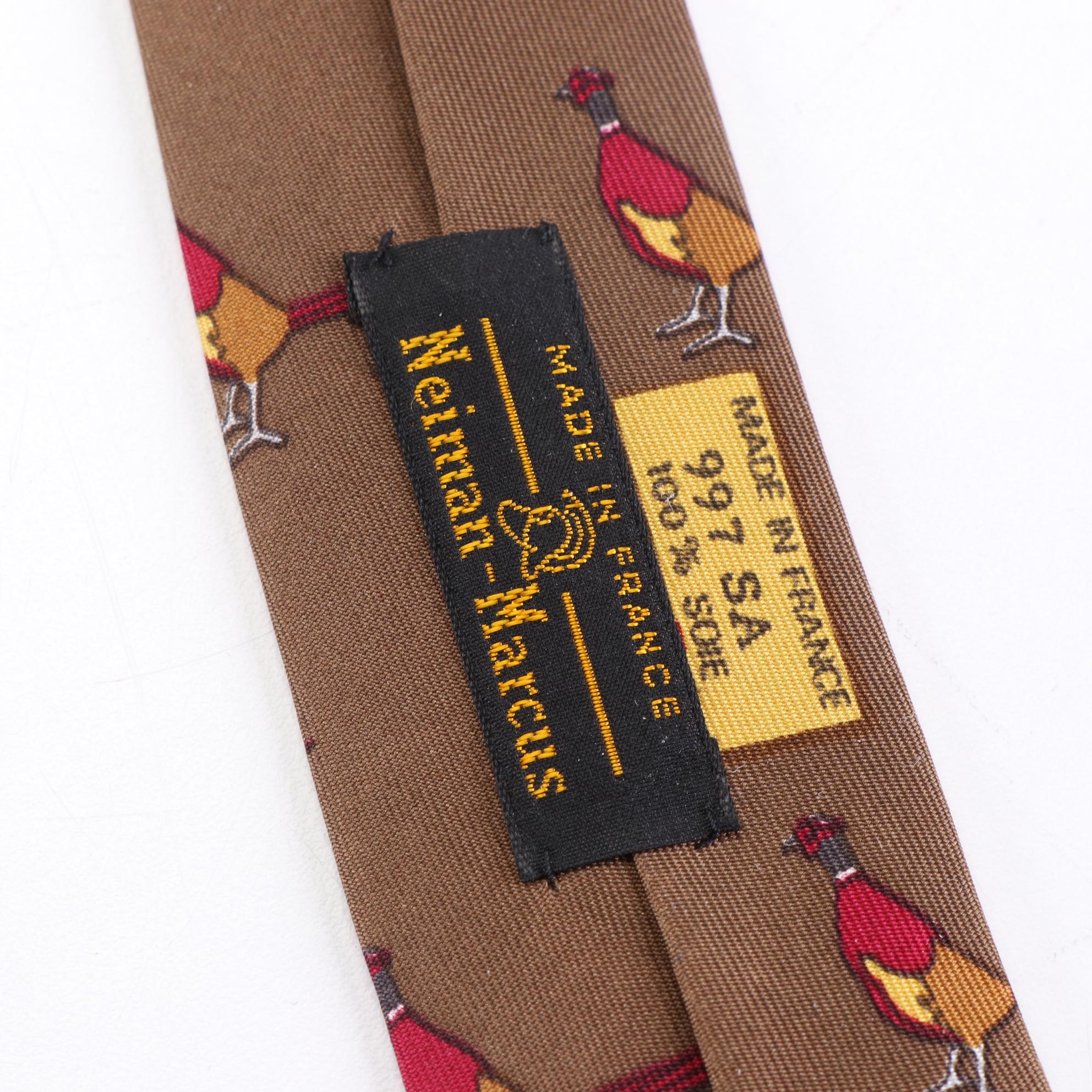 Hermès Patterned Hand-Stitched Silk Twill Neckties