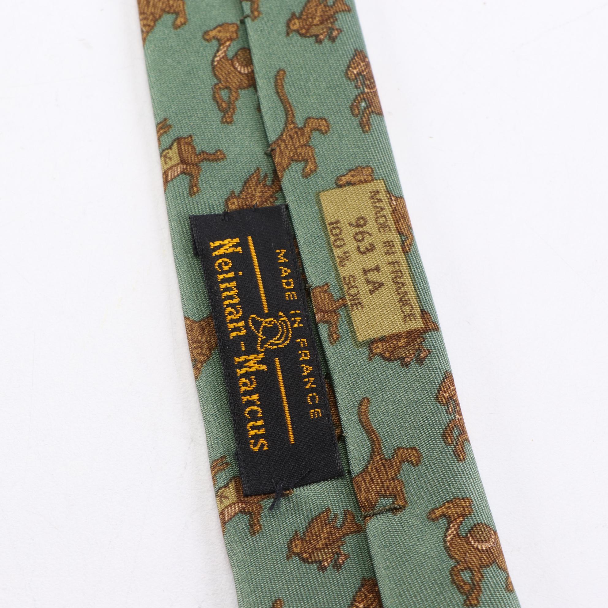 Hermès Patterned Hand-Stitched Silk Twill Neckties