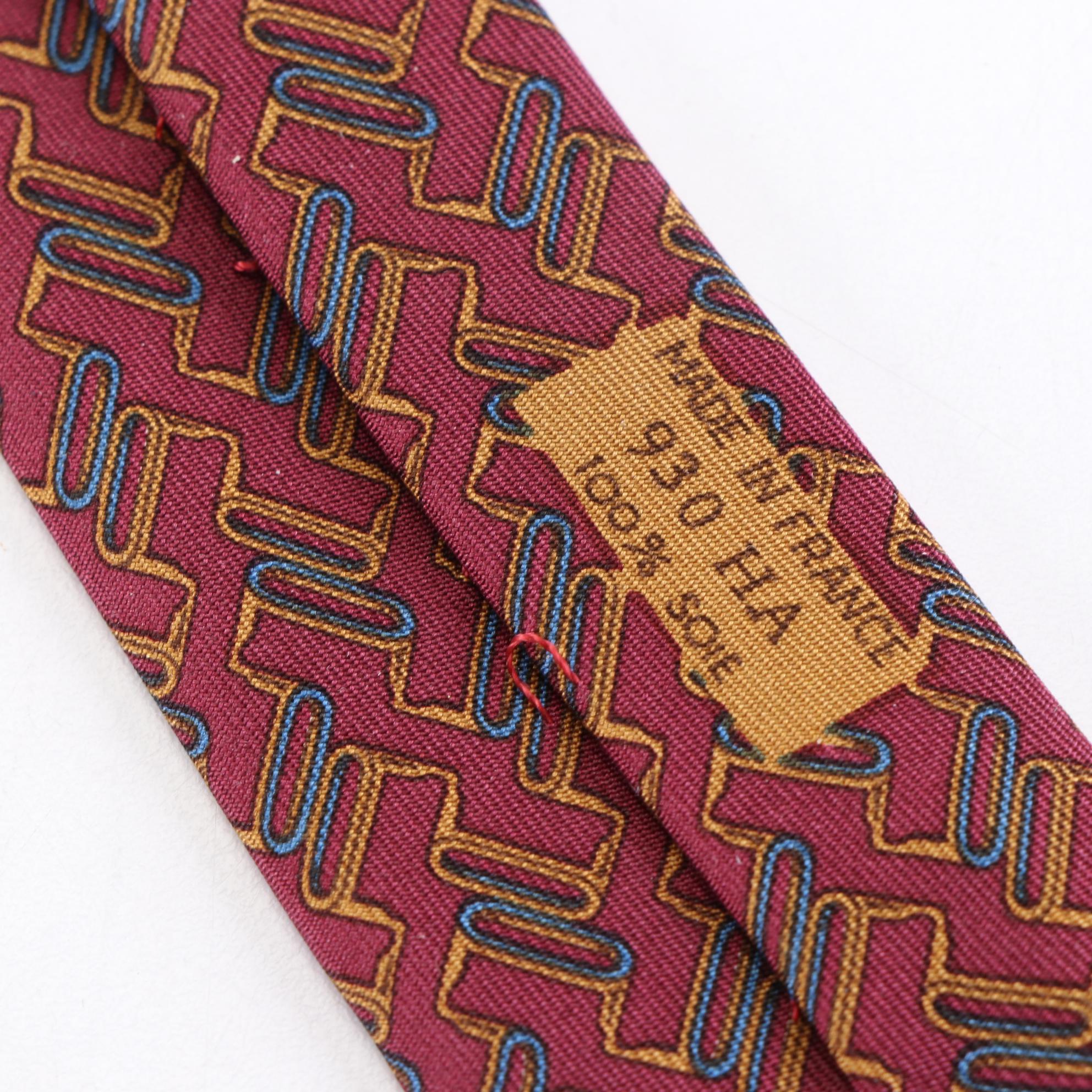 Hermès Patterned Hand-Stitched Silk Twill Neckties