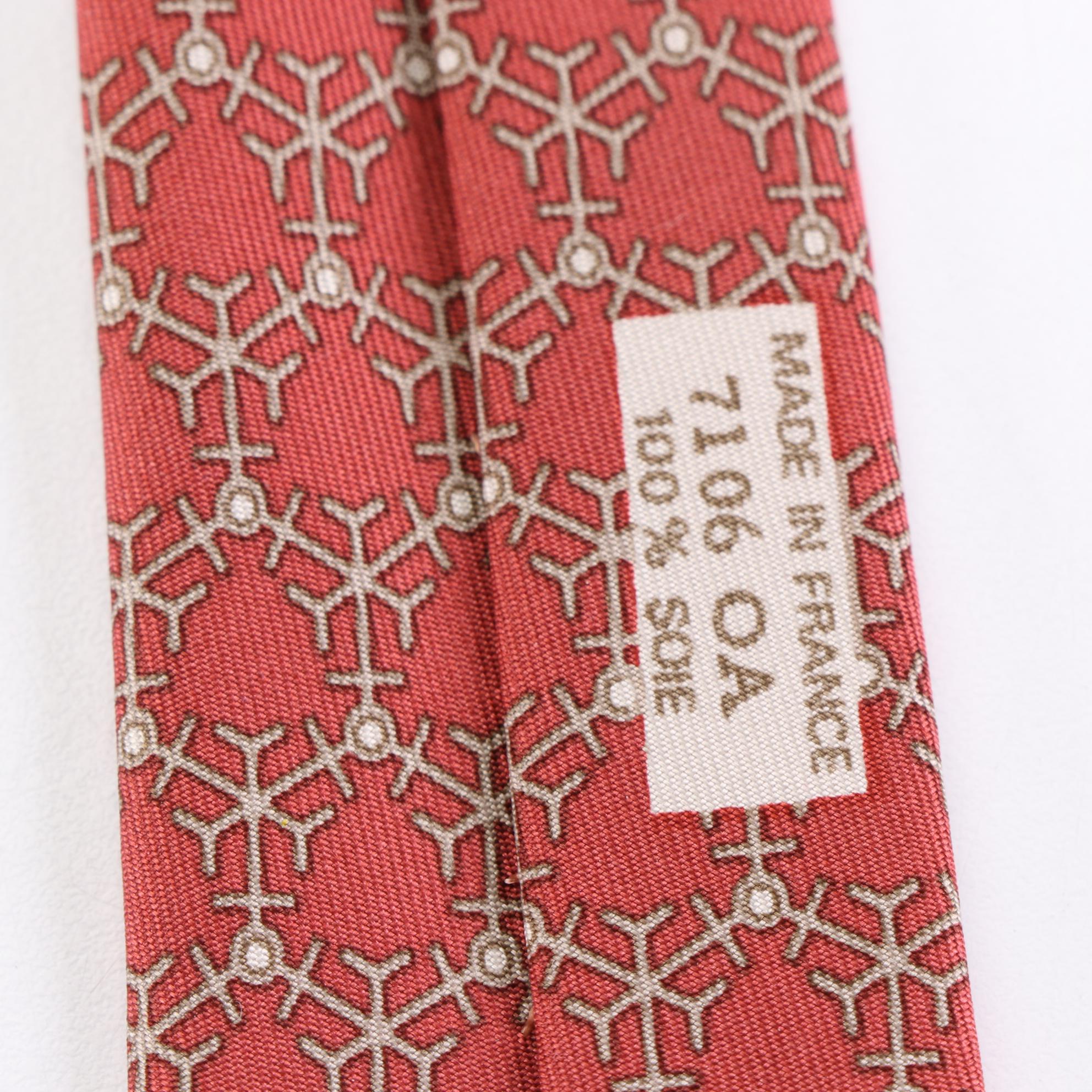 Hermès Patterned Hand-Stitched Silk Twill Neckties