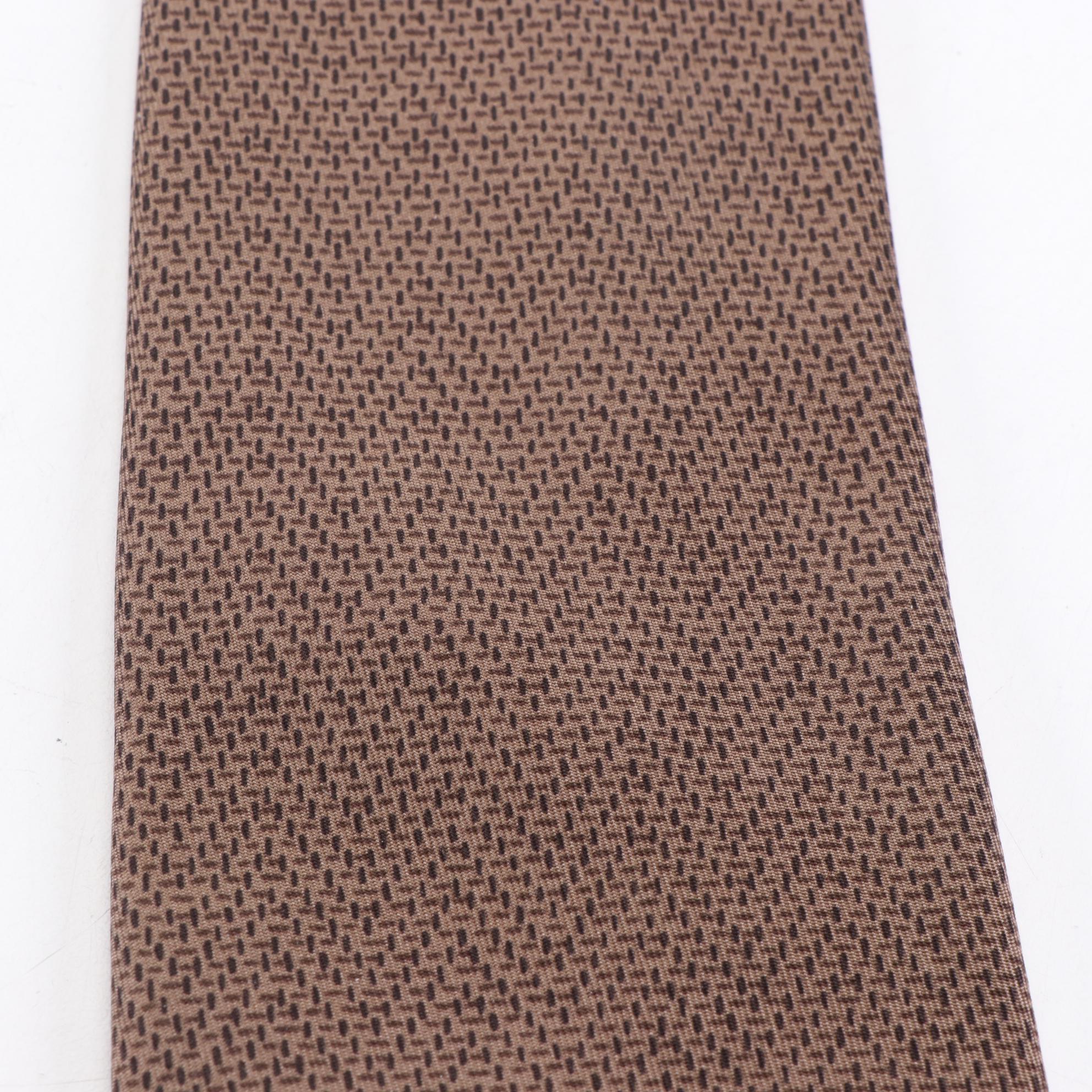 Hermès Patterned Hand-Stitched Silk Twill Neckties