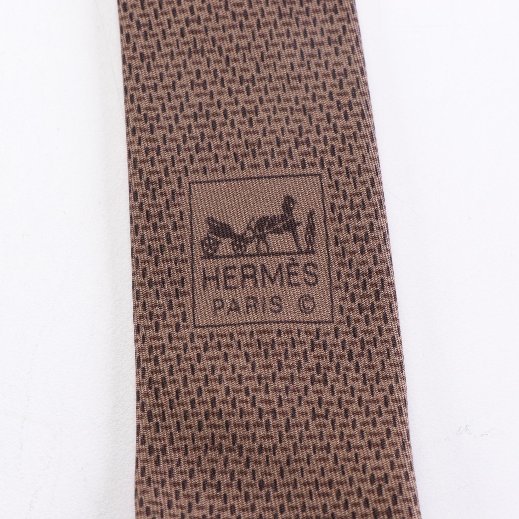Hermès Patterned Hand-Stitched Silk Twill Neckties