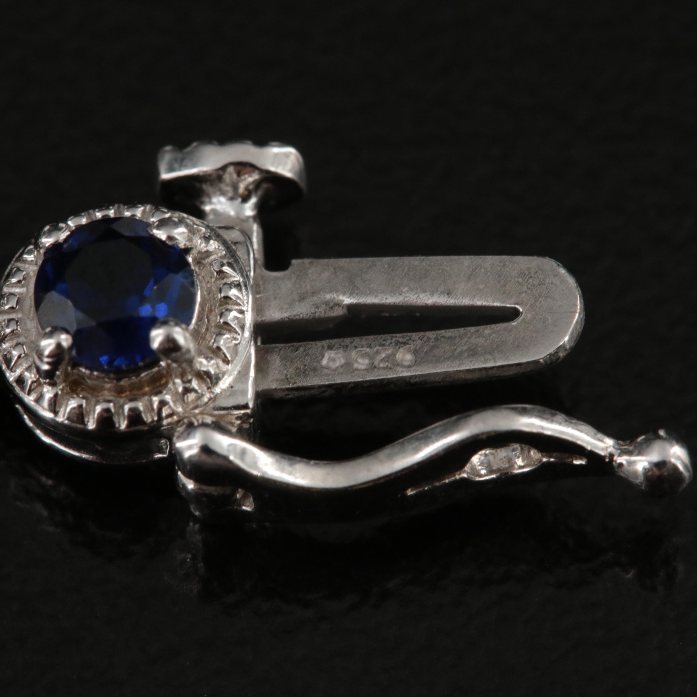 Sterling Sapphire and Cubic Zirconia Bracelet