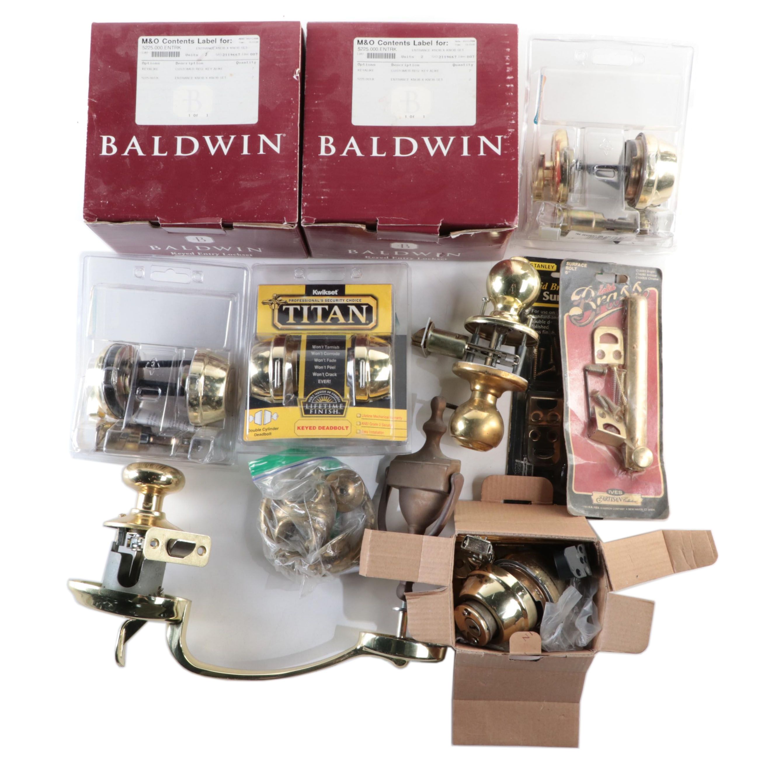 Kwikset Titan Keyed Deadbolt with Other Door Hardware