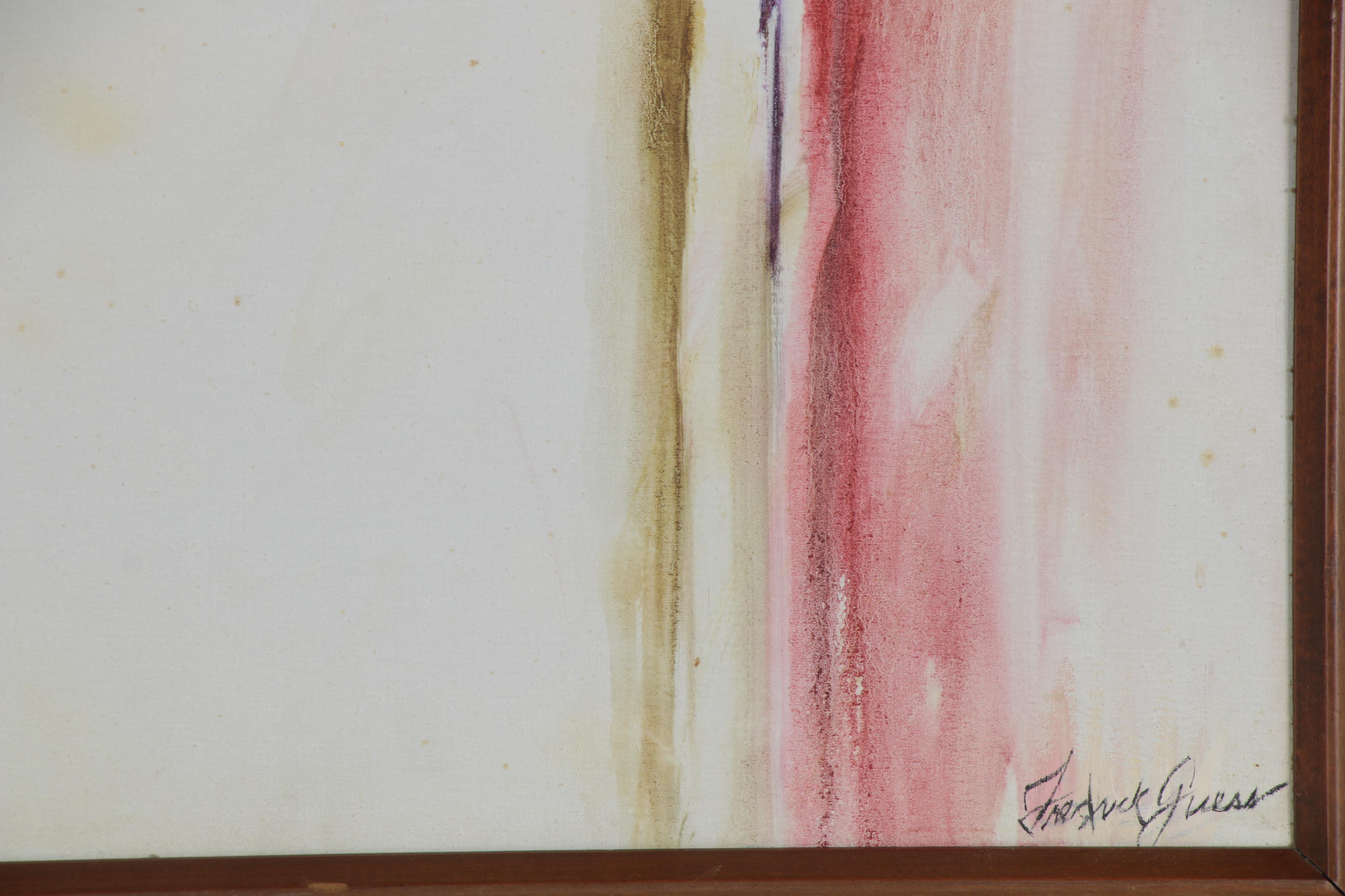 Fredrick Guess Non-Objective Oil Painting, Late 20th Century
