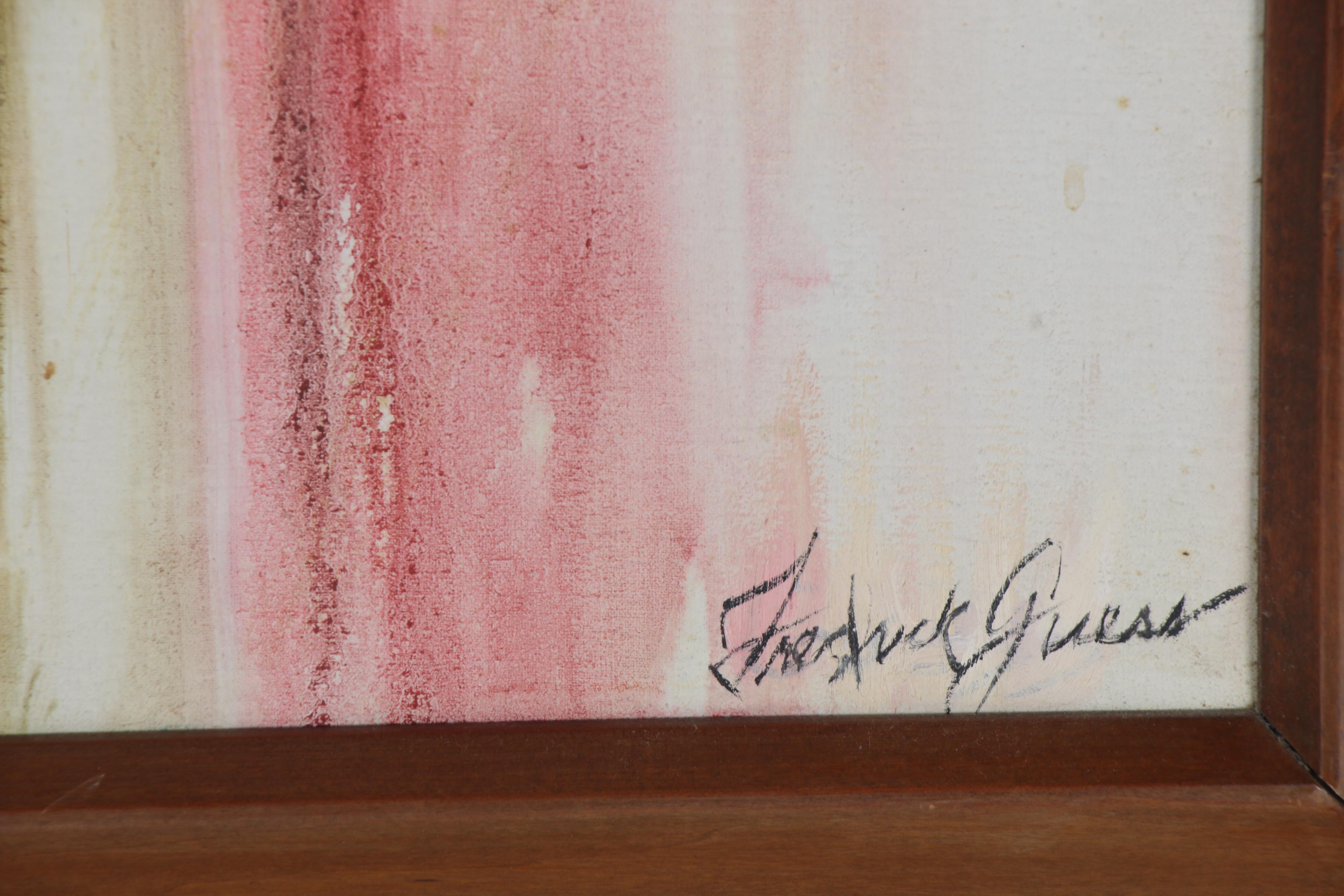 Fredrick Guess Non-Objective Oil Painting, Late 20th Century