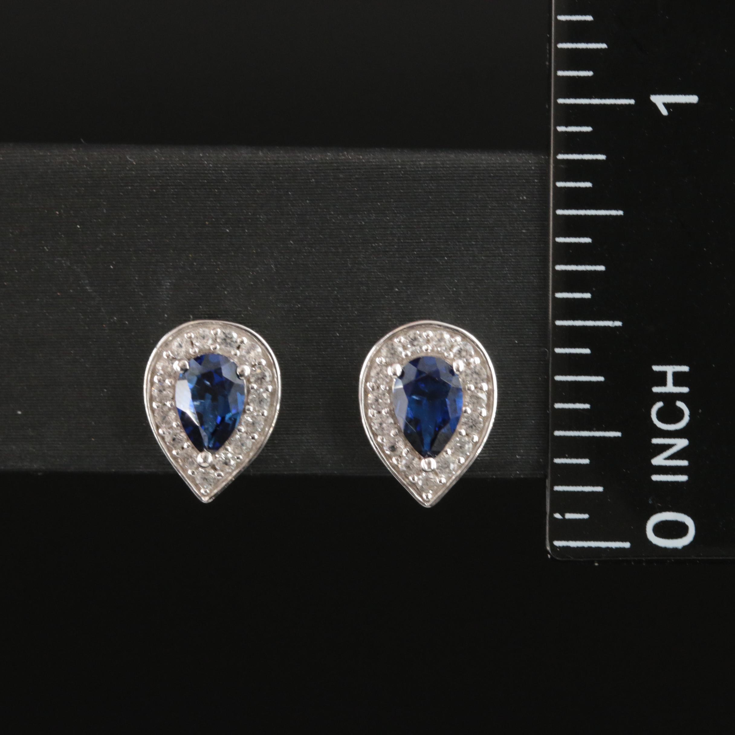 Sterling Sapphire and Topaz Earrings