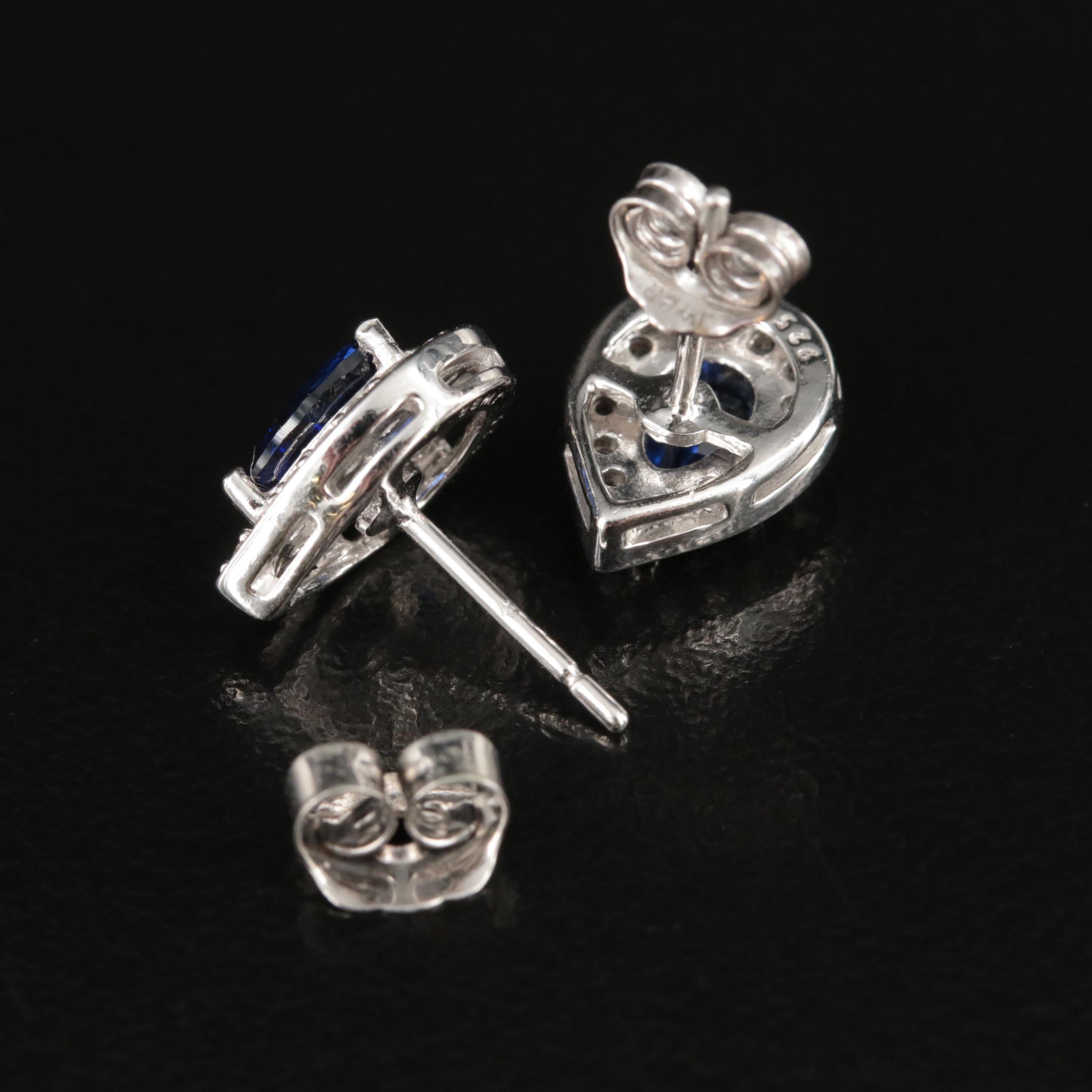 Sterling Sapphire and Topaz Earrings