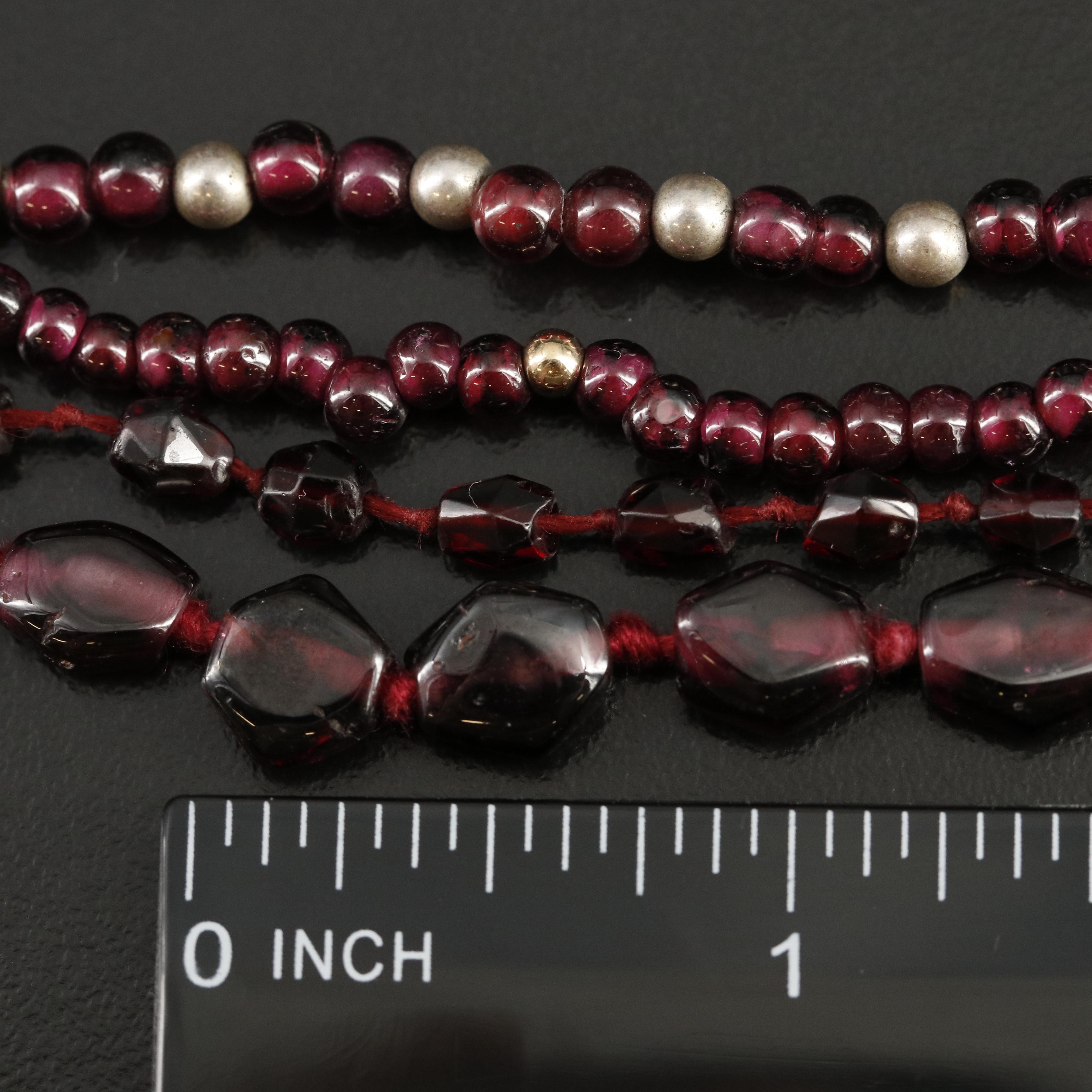 Garnet Necklaces Including 14K and Sterling Silver