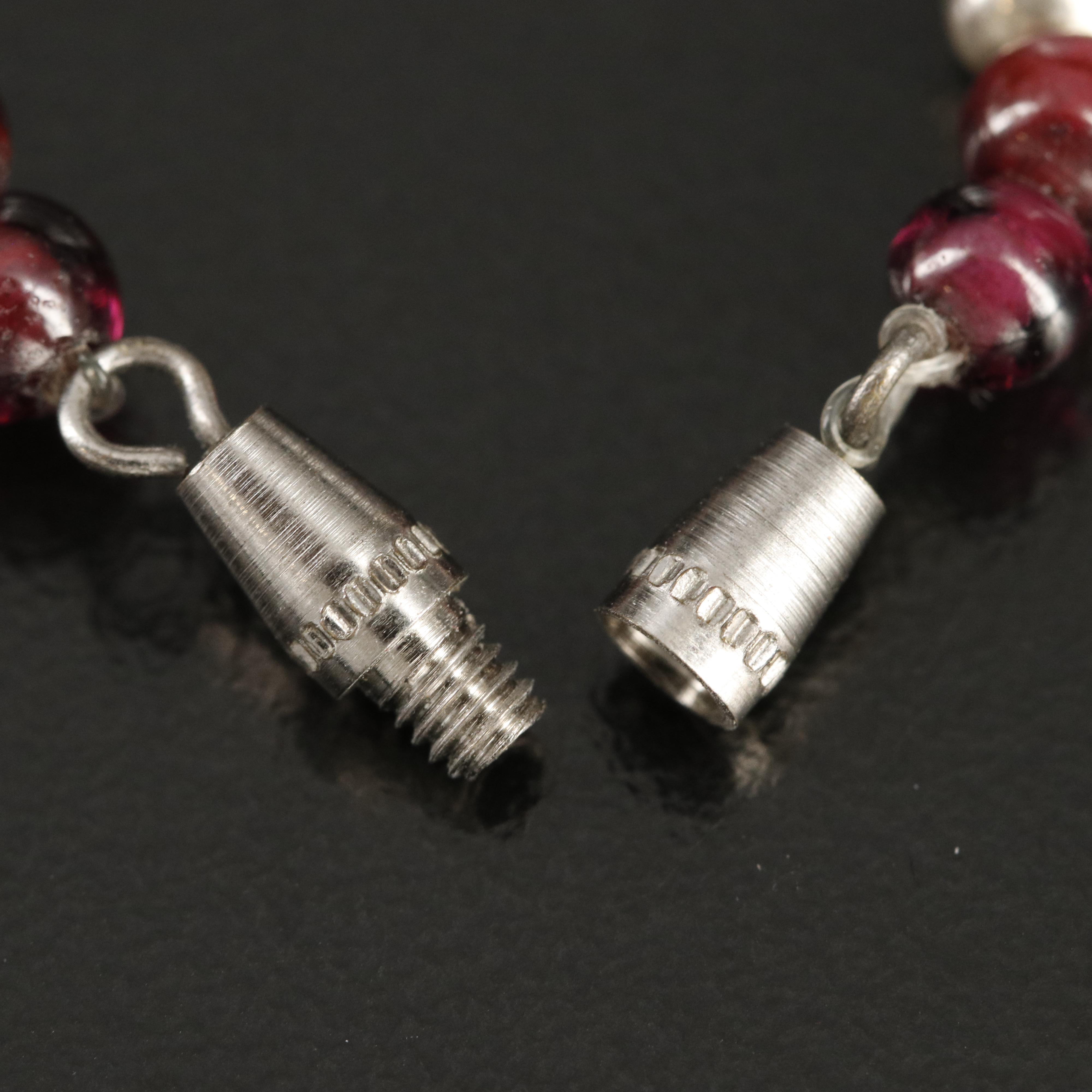 Garnet Necklaces Including 14K and Sterling Silver