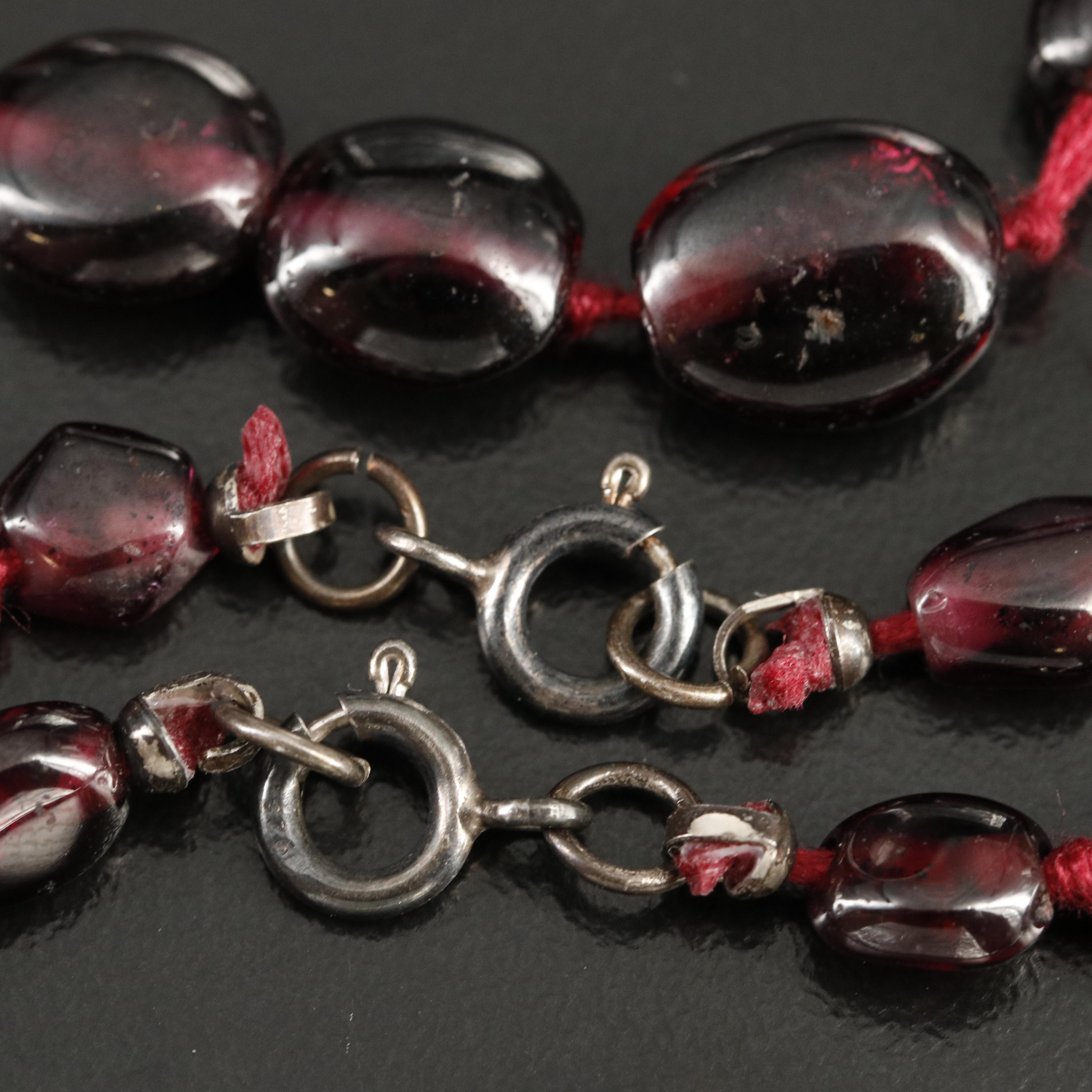 Garnet Necklaces Including 14K and Sterling Silver