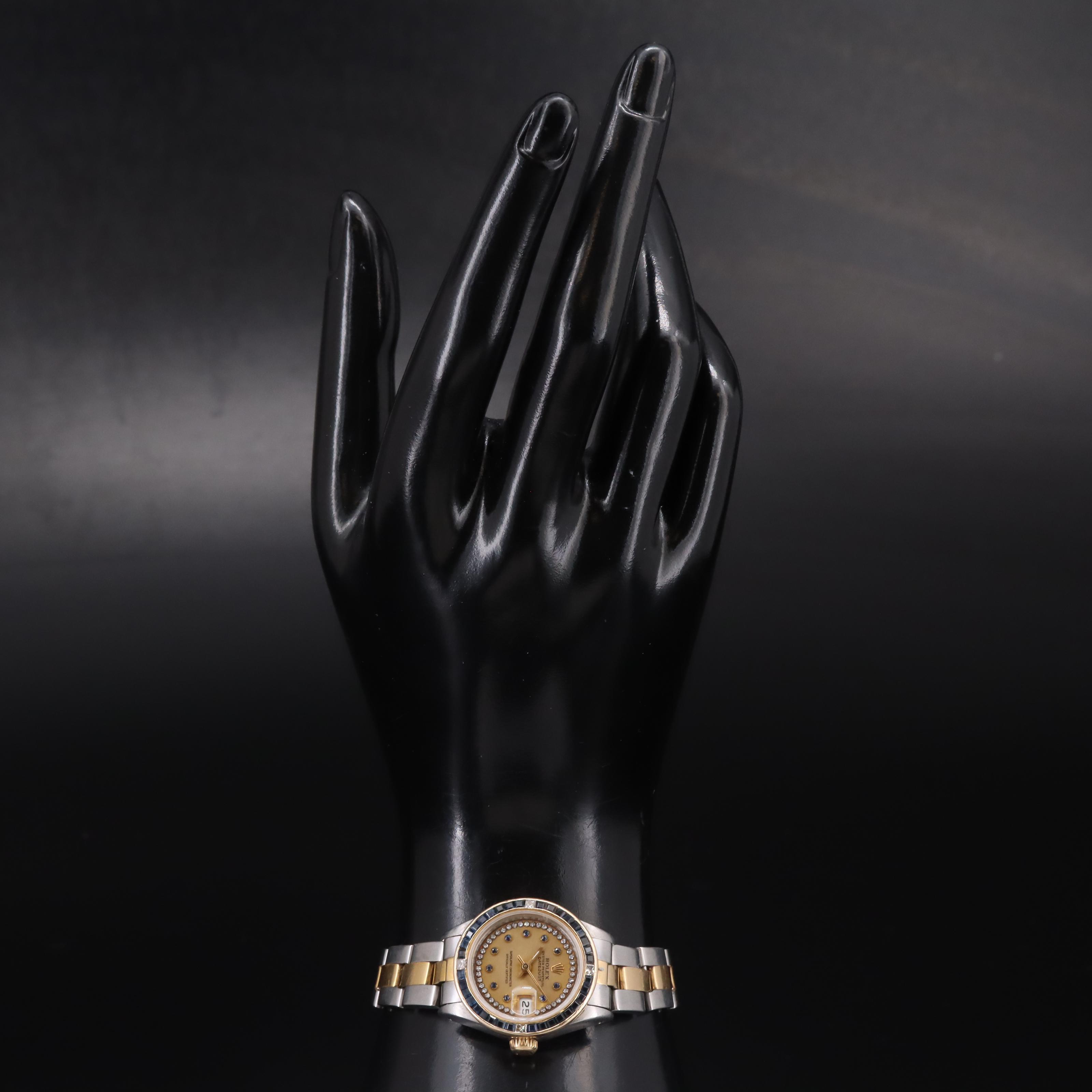 1989 Rolex Sapphire and Diamond Datejust Watch