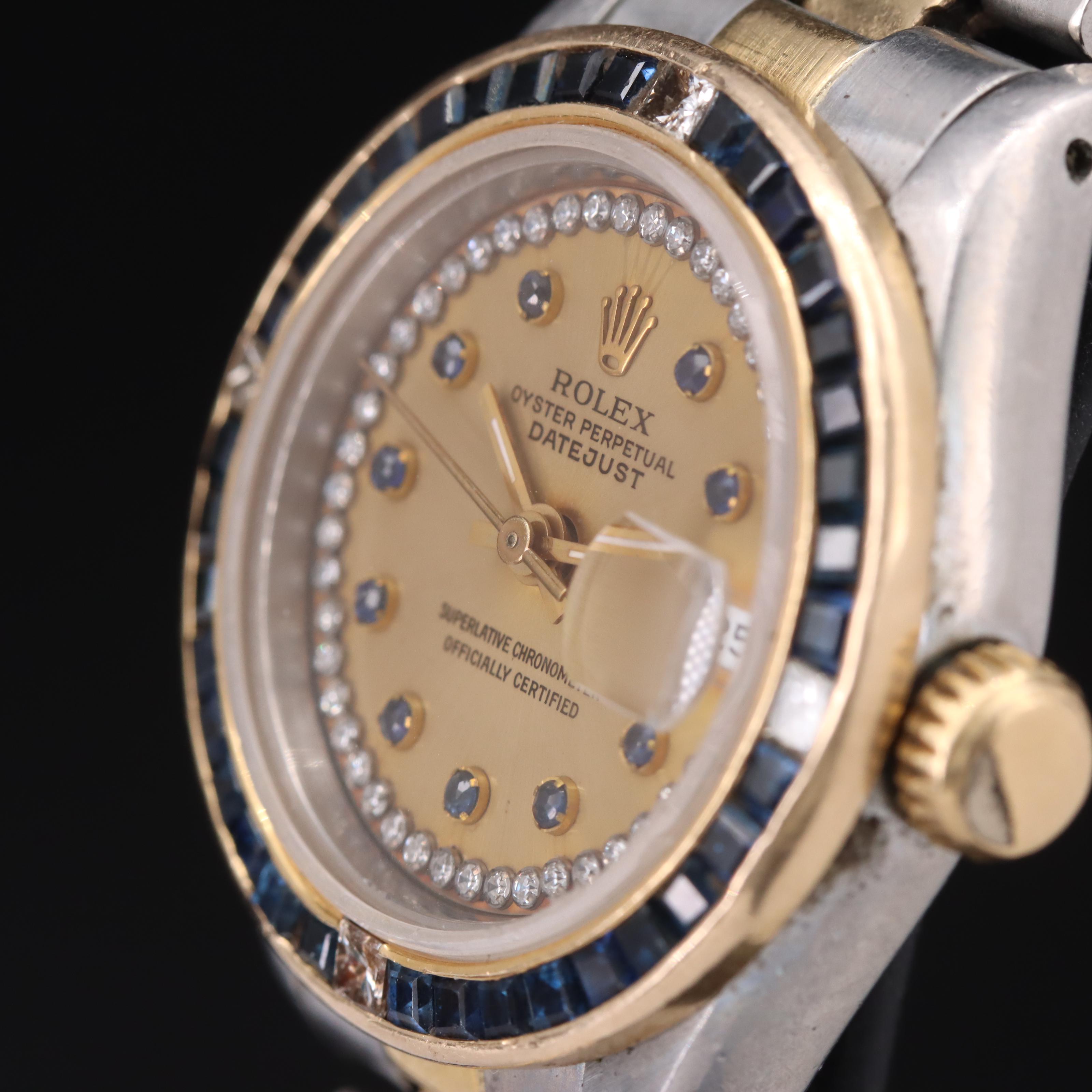 1989 Rolex Sapphire and Diamond Datejust Watch