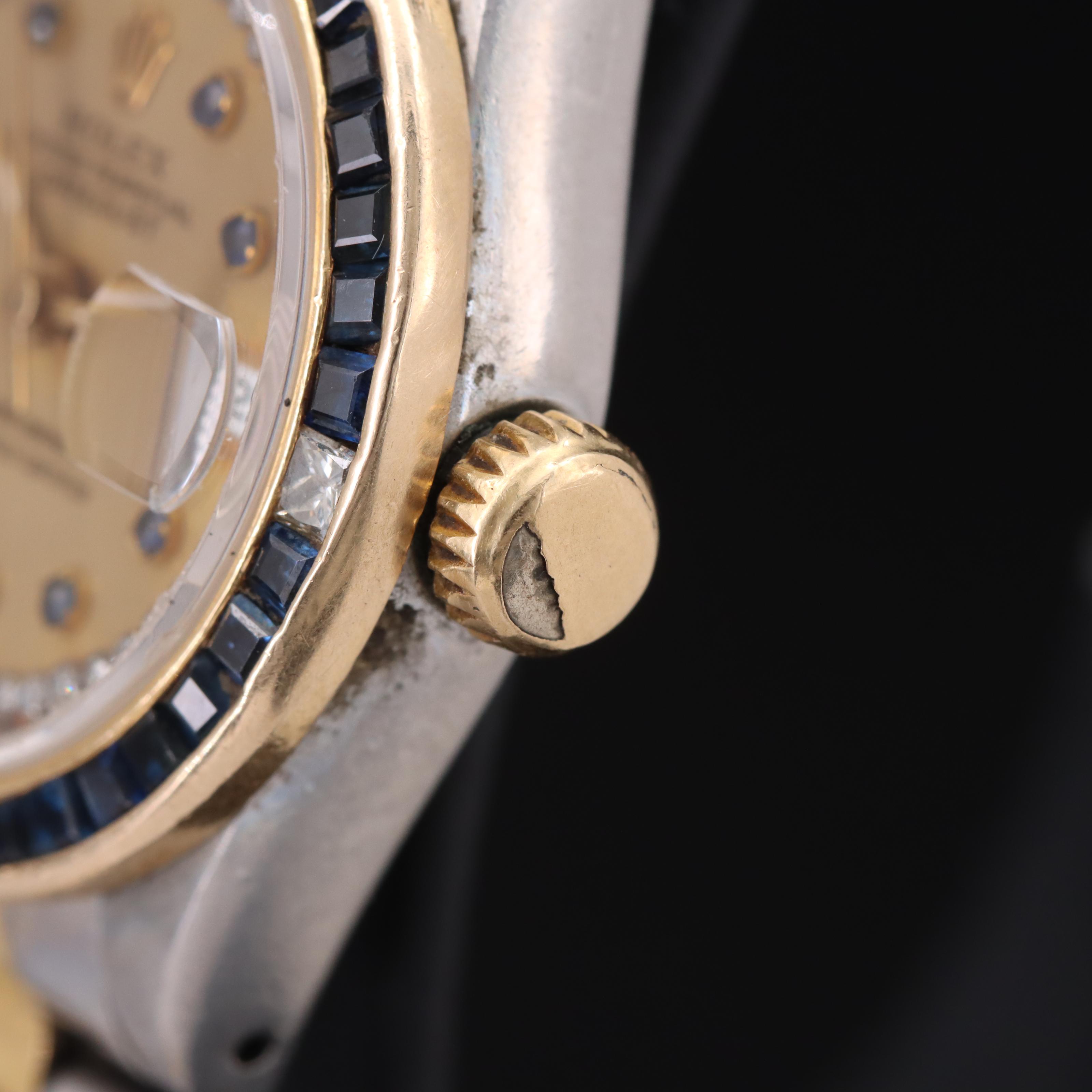 1989 Rolex Sapphire and Diamond Datejust Watch