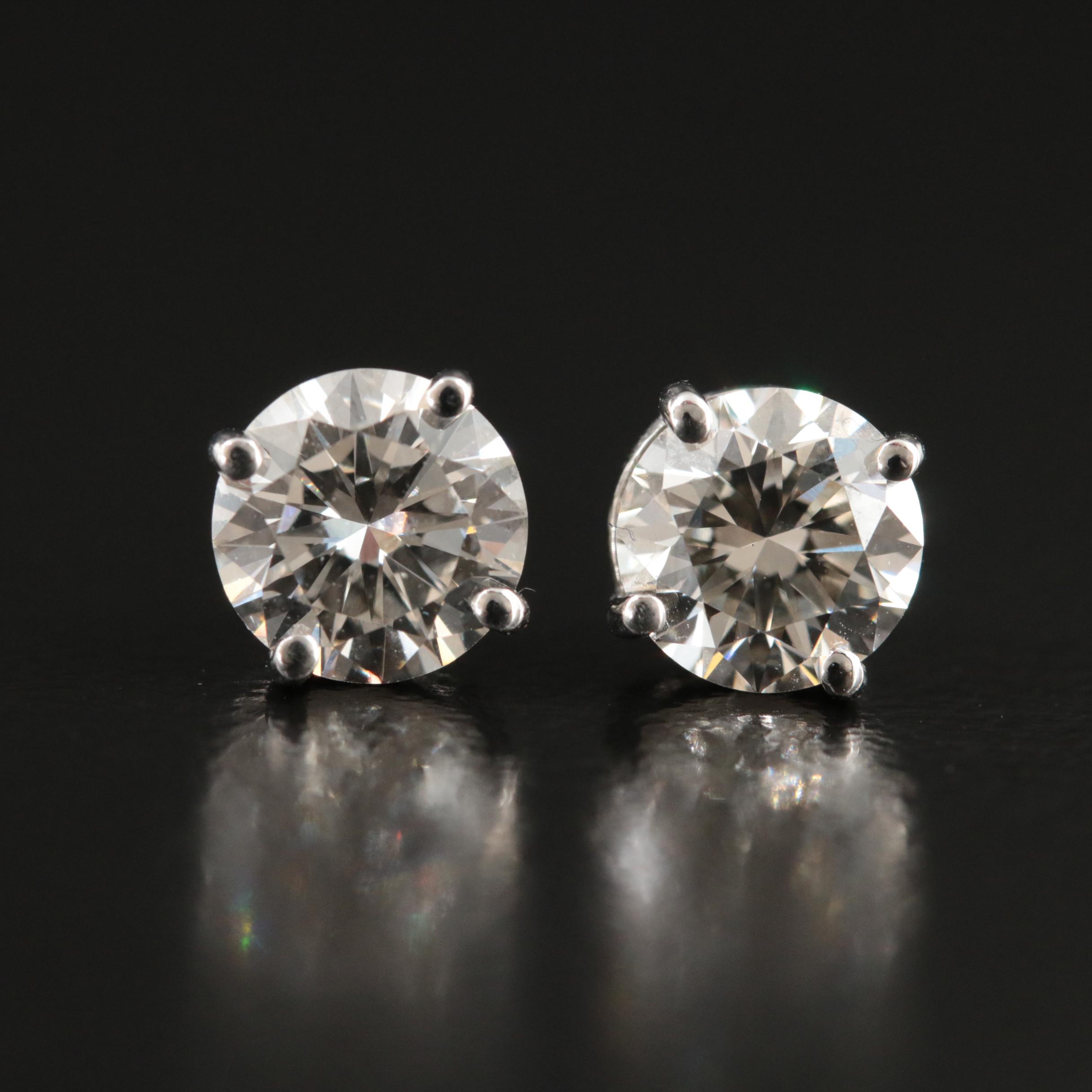 Platinum 1.72 CTW Lab Grown Diamond Stud Earrings