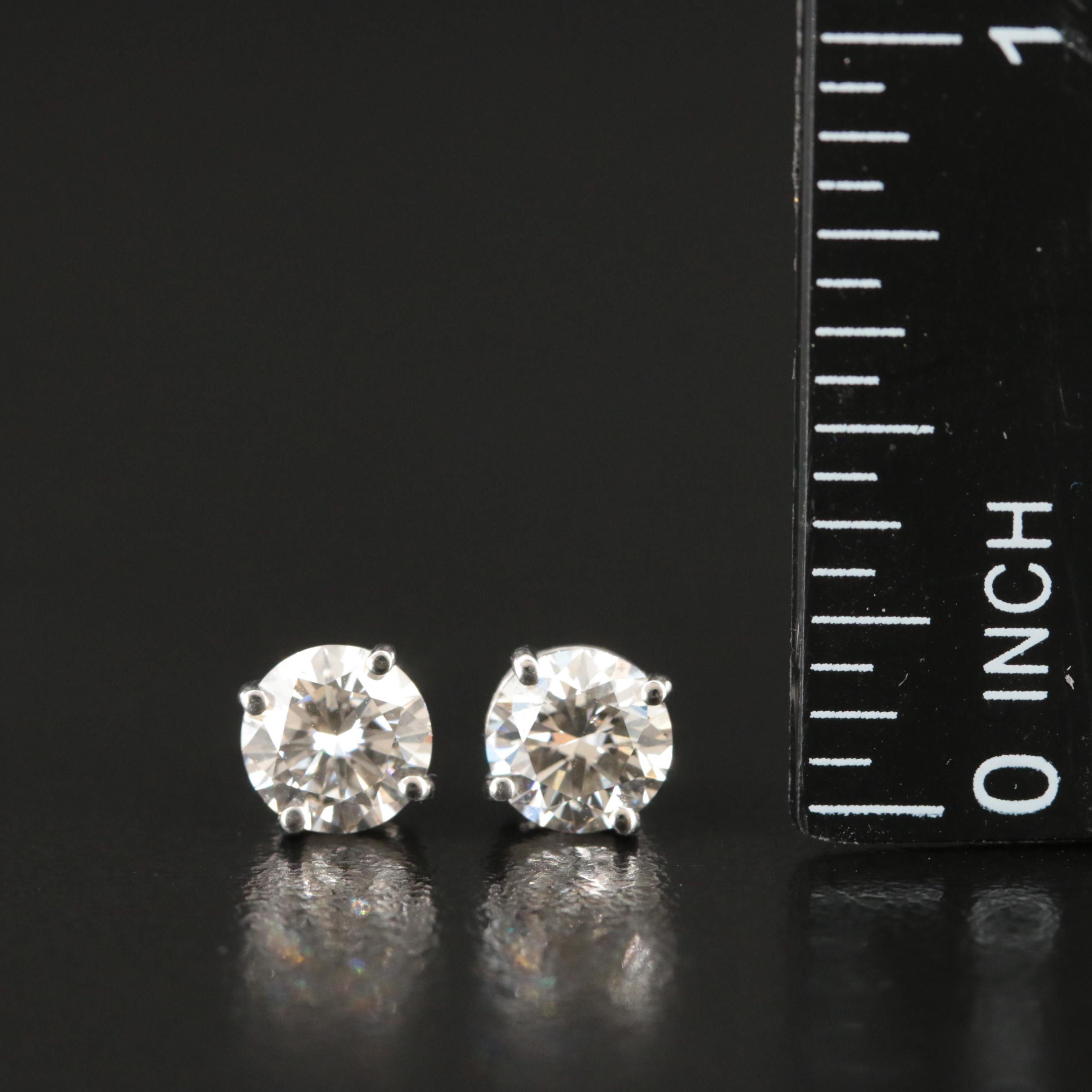 Platinum 1.72 CTW Lab Grown Diamond Stud Earrings