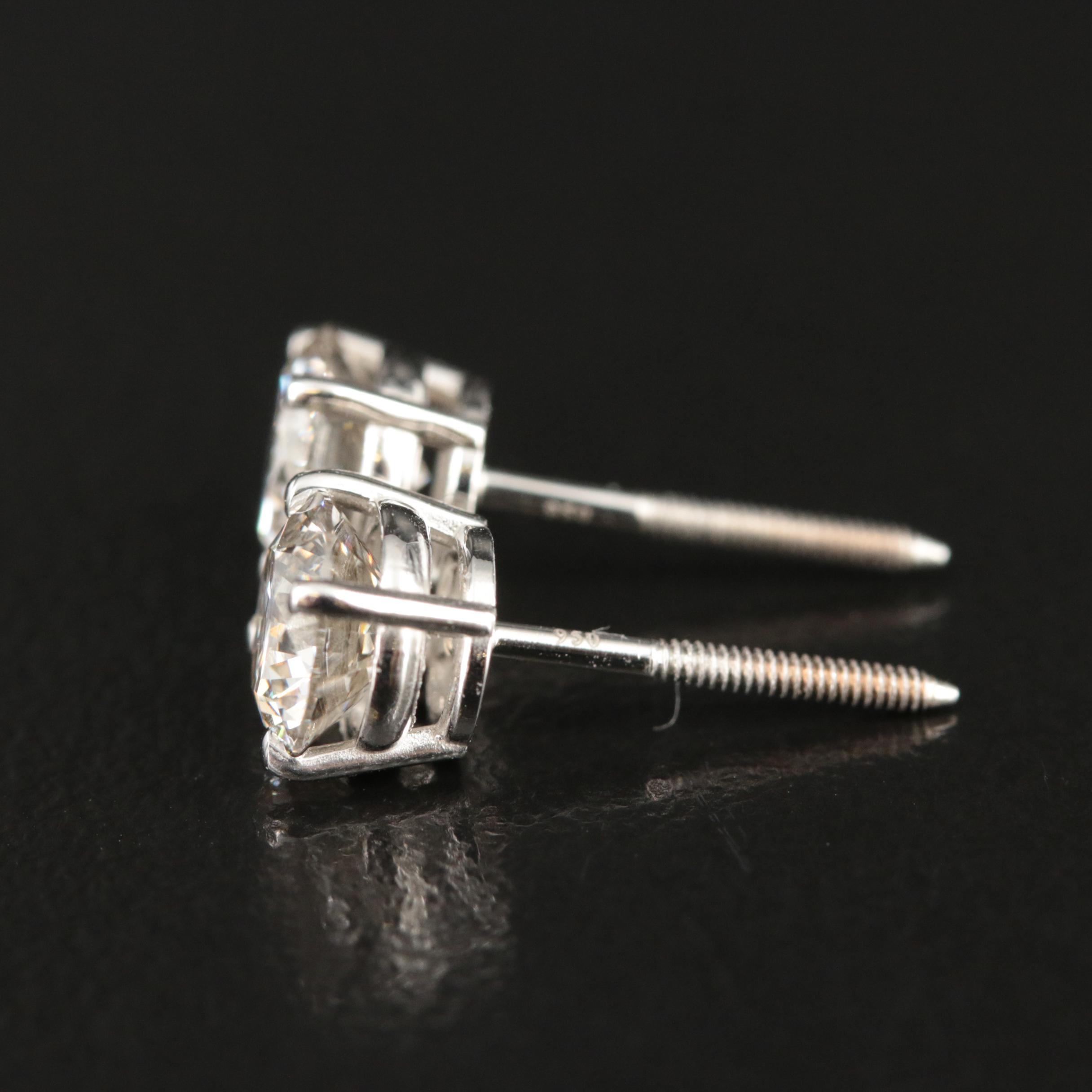 Platinum 1.72 CTW Lab Grown Diamond Stud Earrings