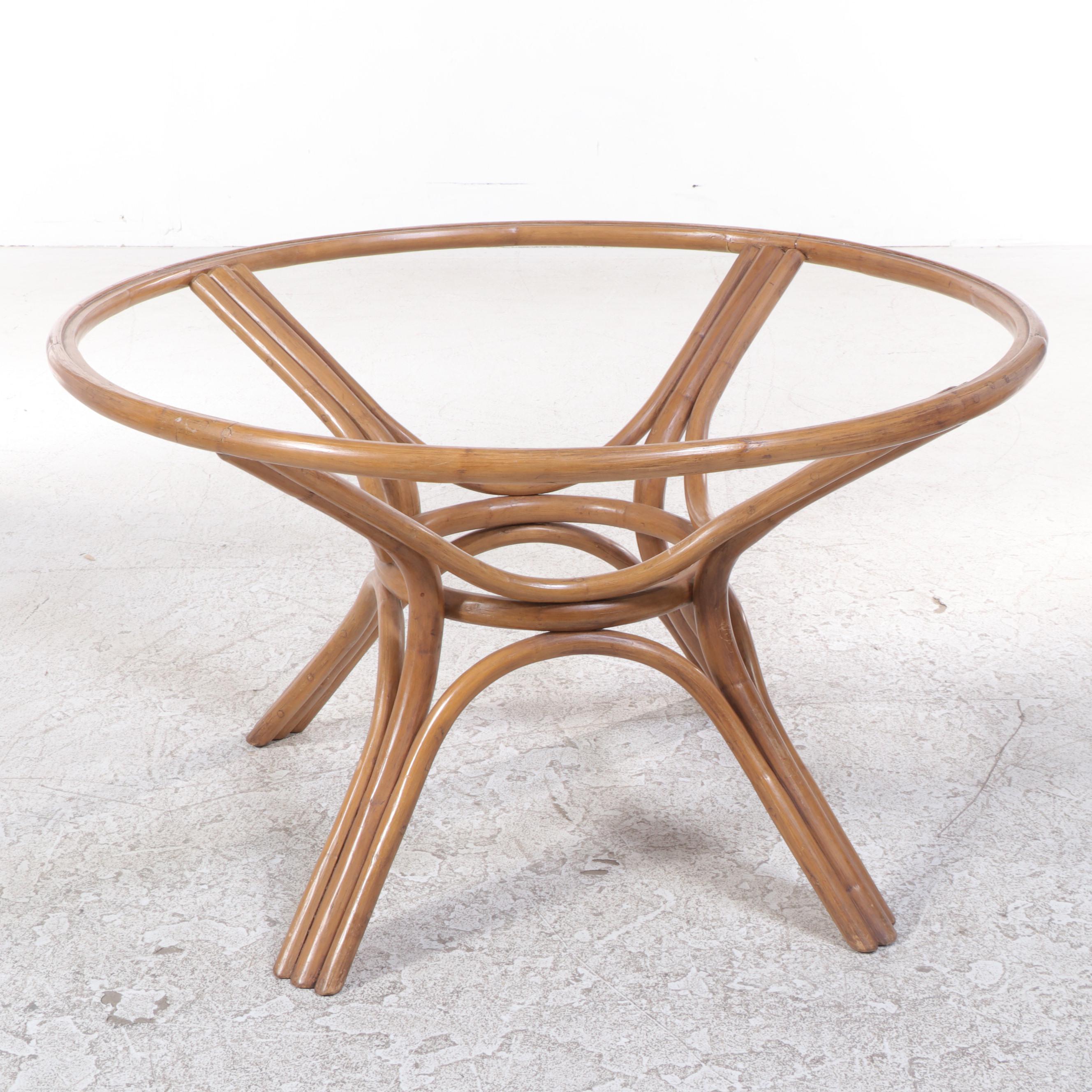 Five-Piece Brown Jordan Rattan Patio Dining Set