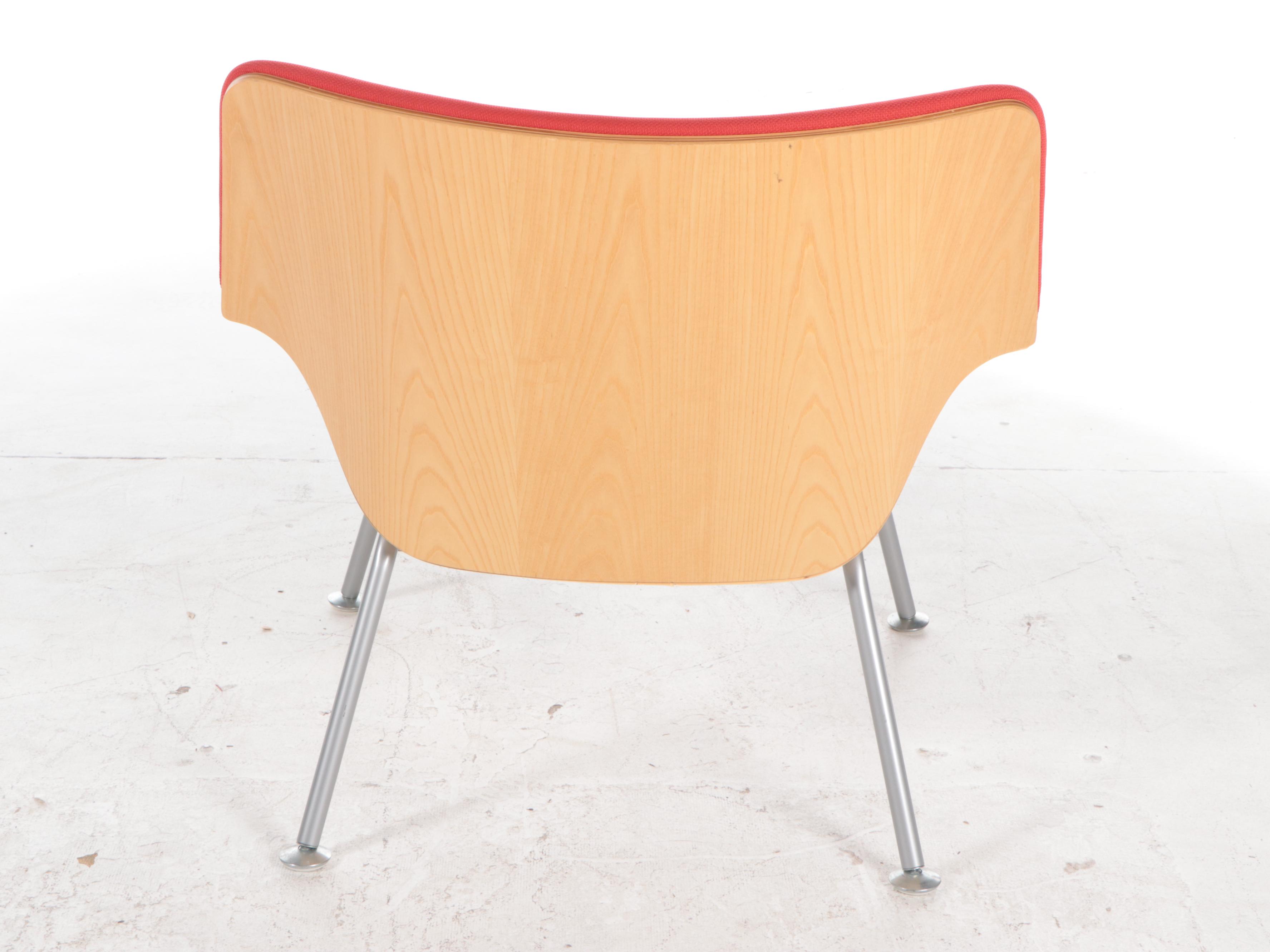 Brian Kane for Herman Miller "Swoop" Laminated Ash and Steel Lounge Chair