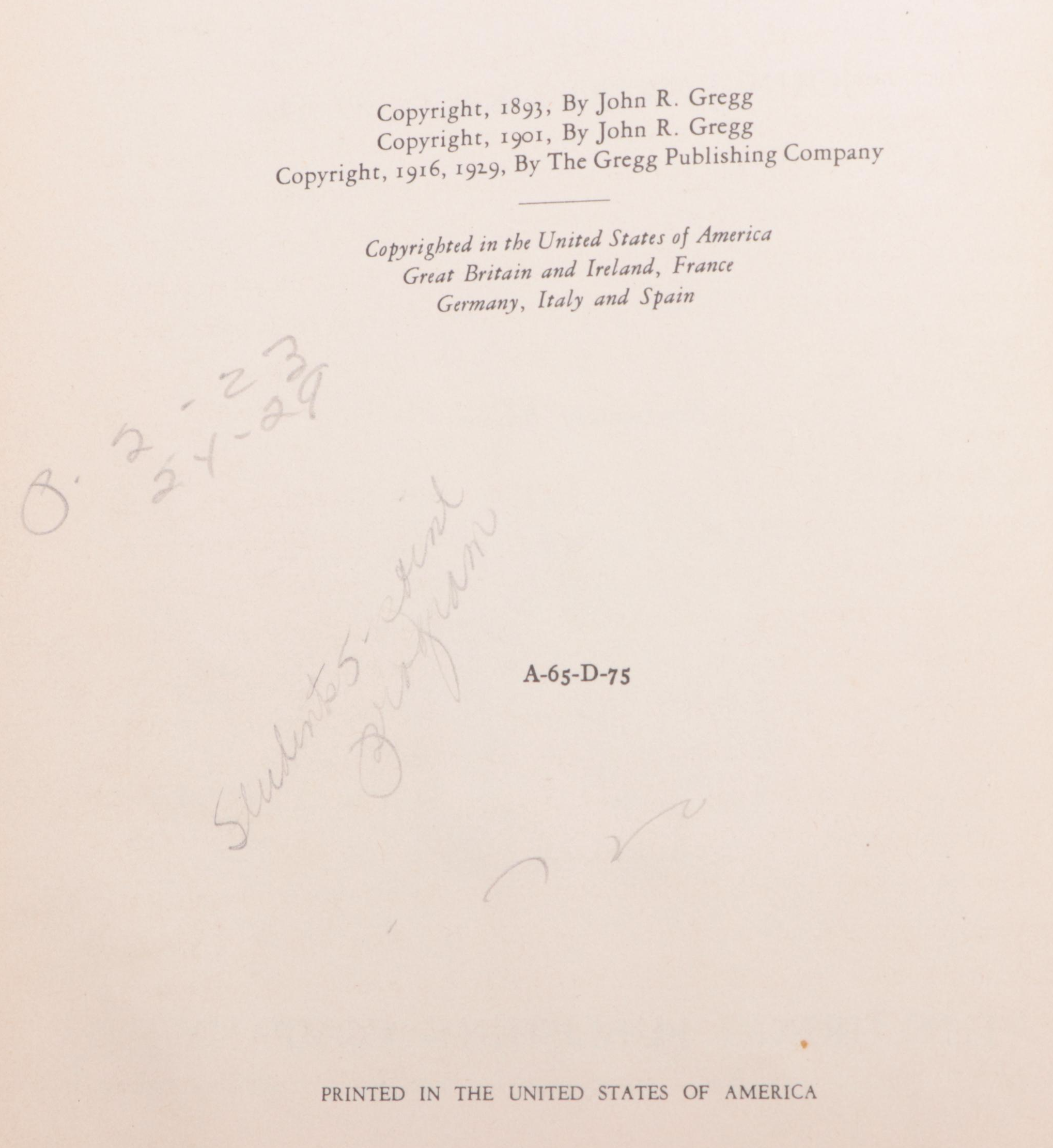 Anniversary Edition "Gregg Shorthand" and More