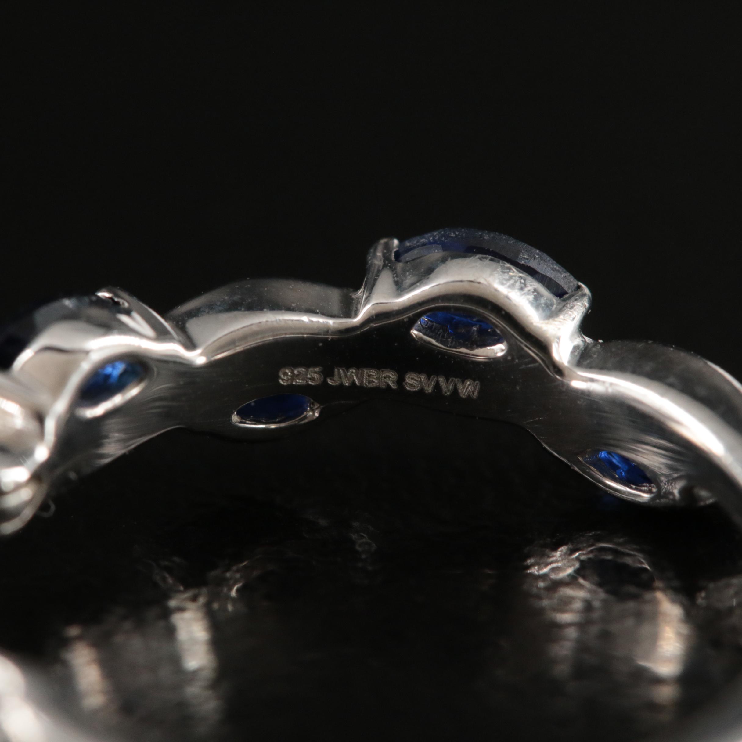 Sterling Sapphire Hoop Earrings