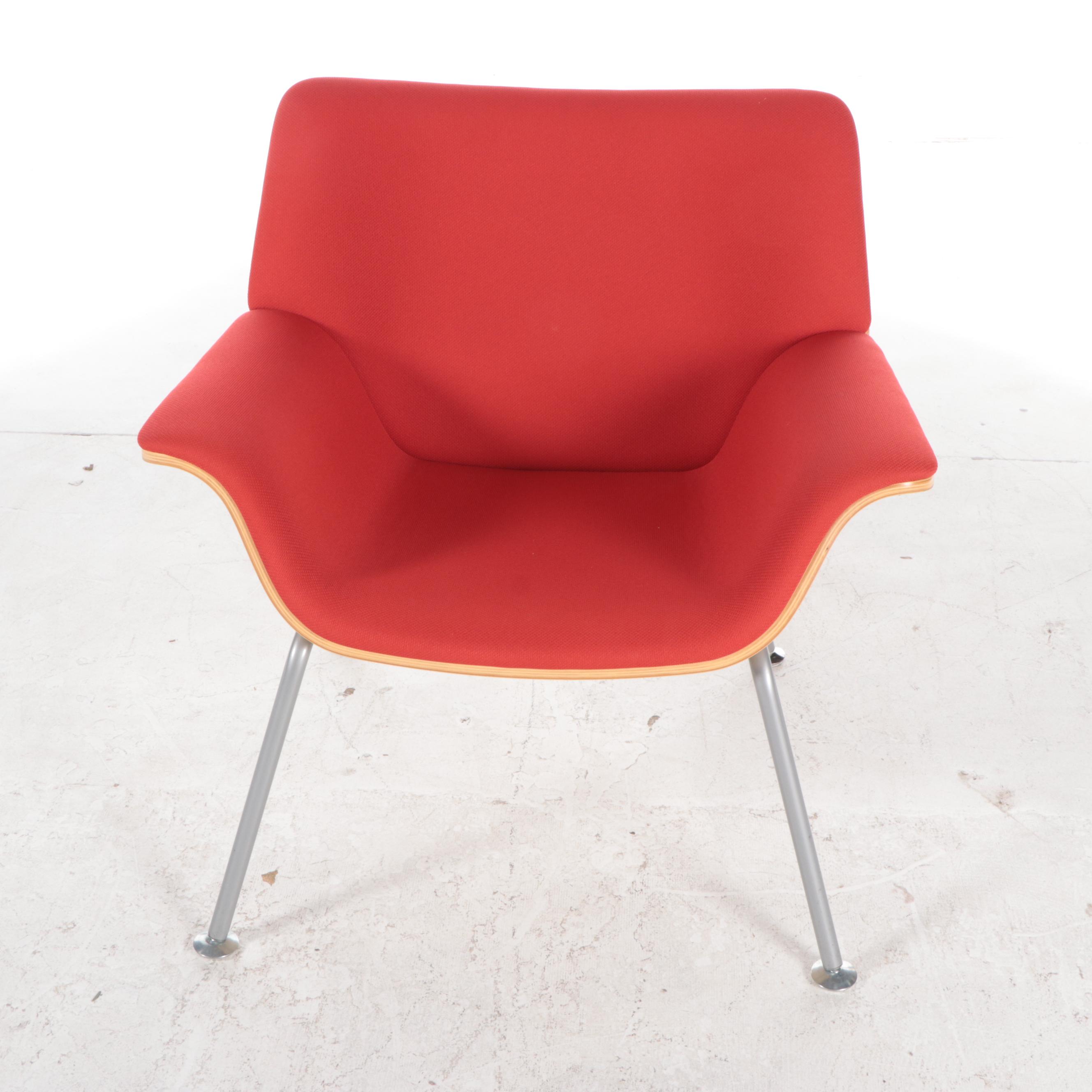 Brian Kane for Herman Miller "Swoop" Laminated Ash and Steel Lounge Chair
