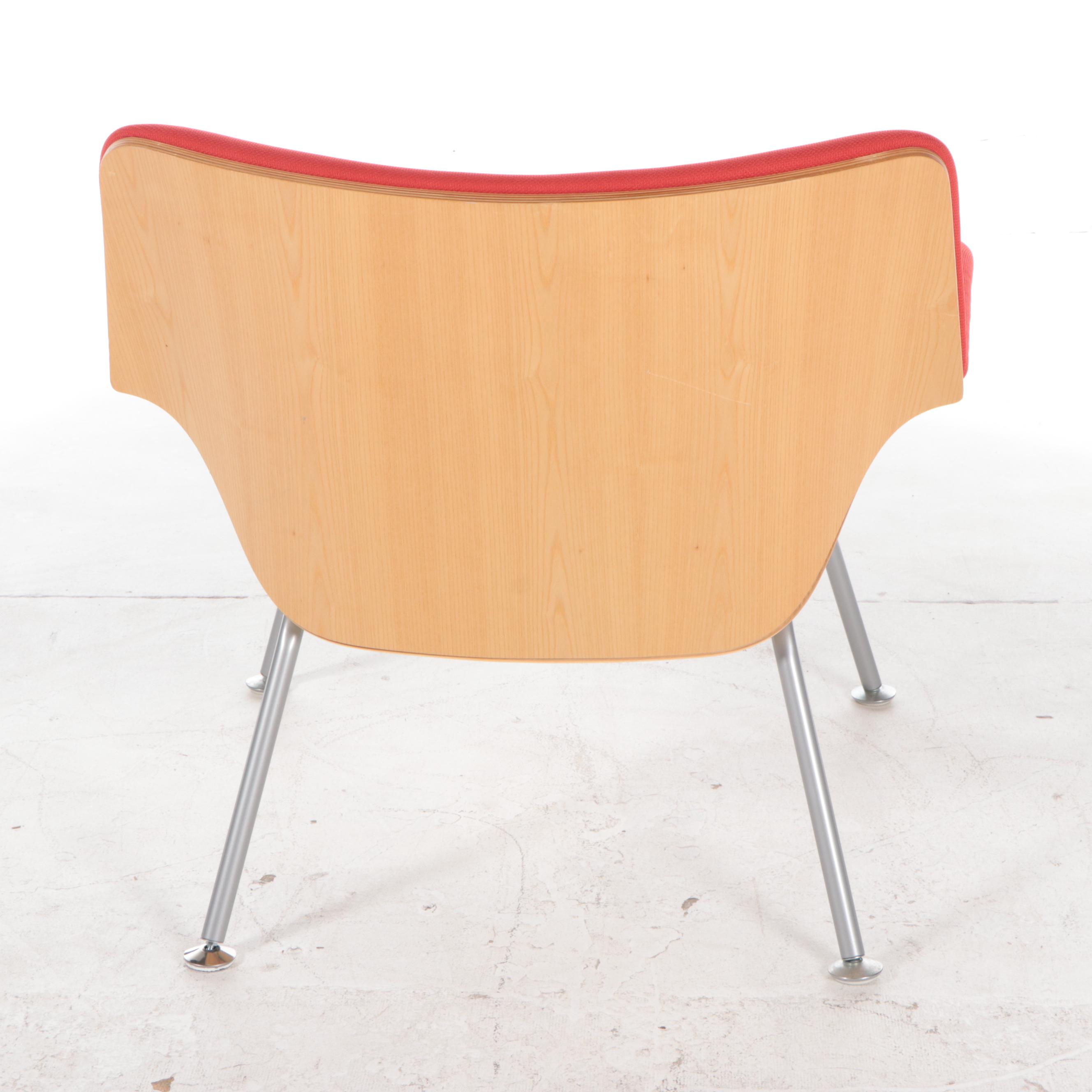 Brian Kane for Herman Miller "Swoop" Laminated Ash and Steel Lounge Chair