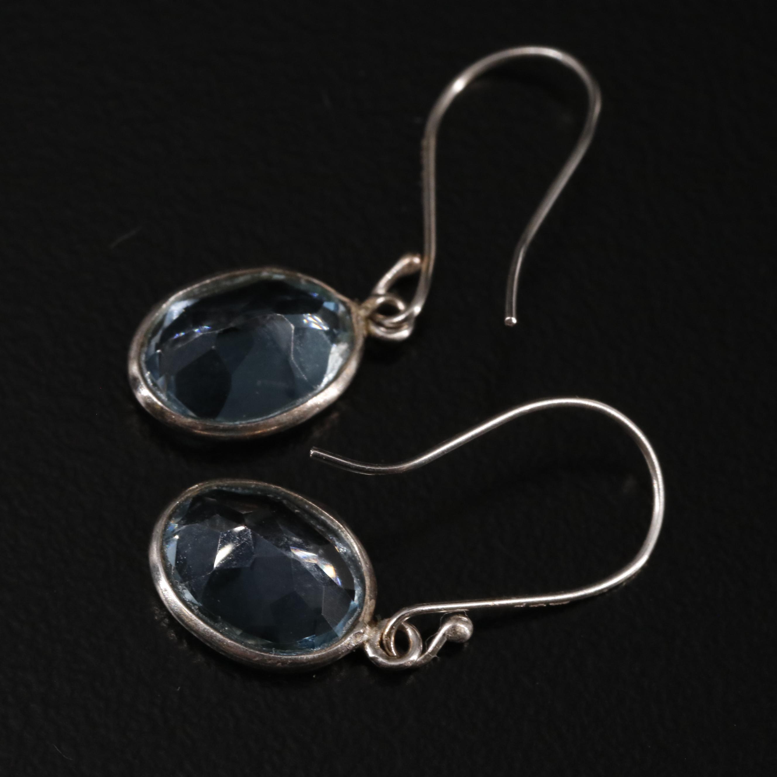 14K Blue Topaz Drop Earrings
