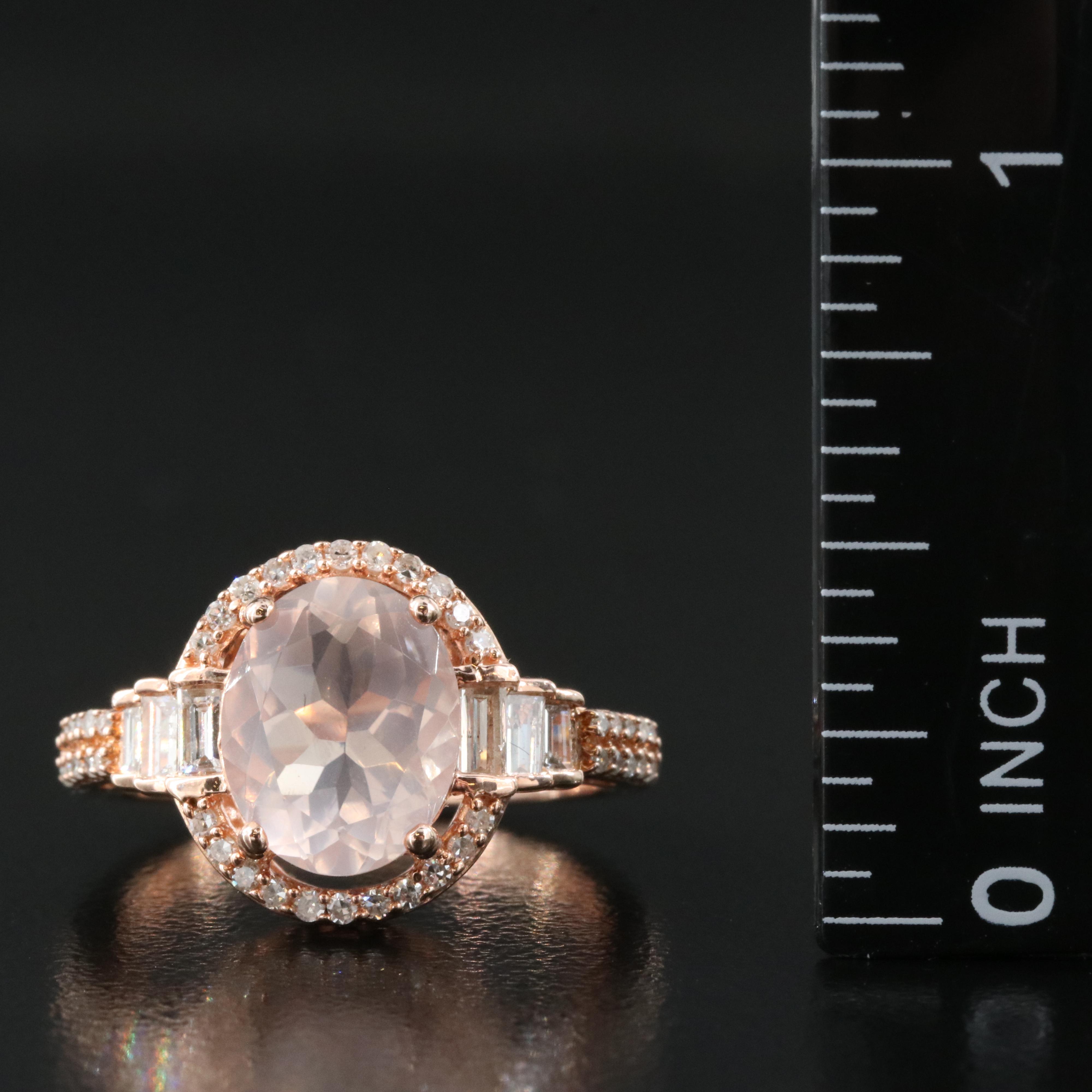 Sterling Quartz and Diamond Ring