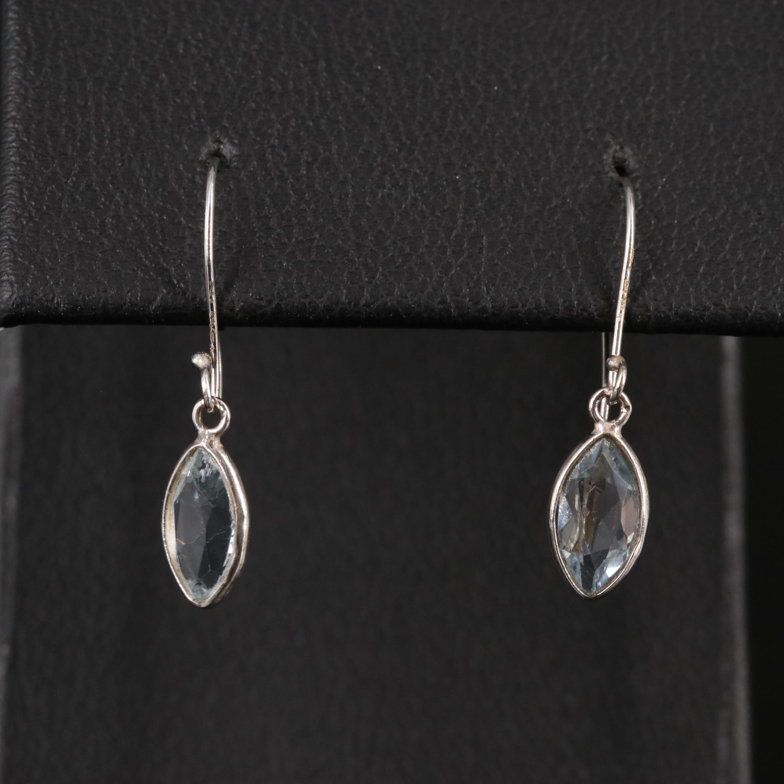 14K Blue Topaz Drop Earrings