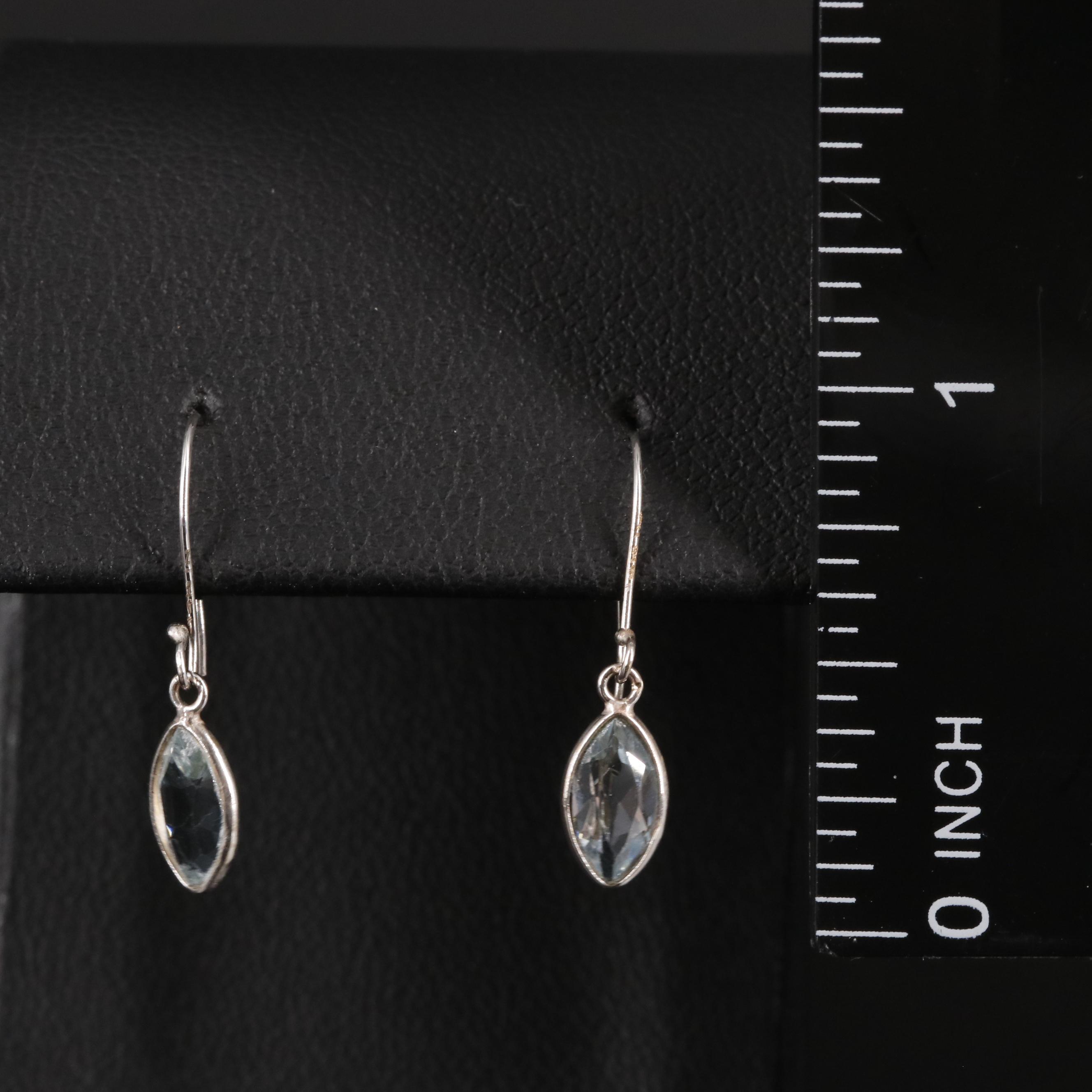 14K Blue Topaz Drop Earrings