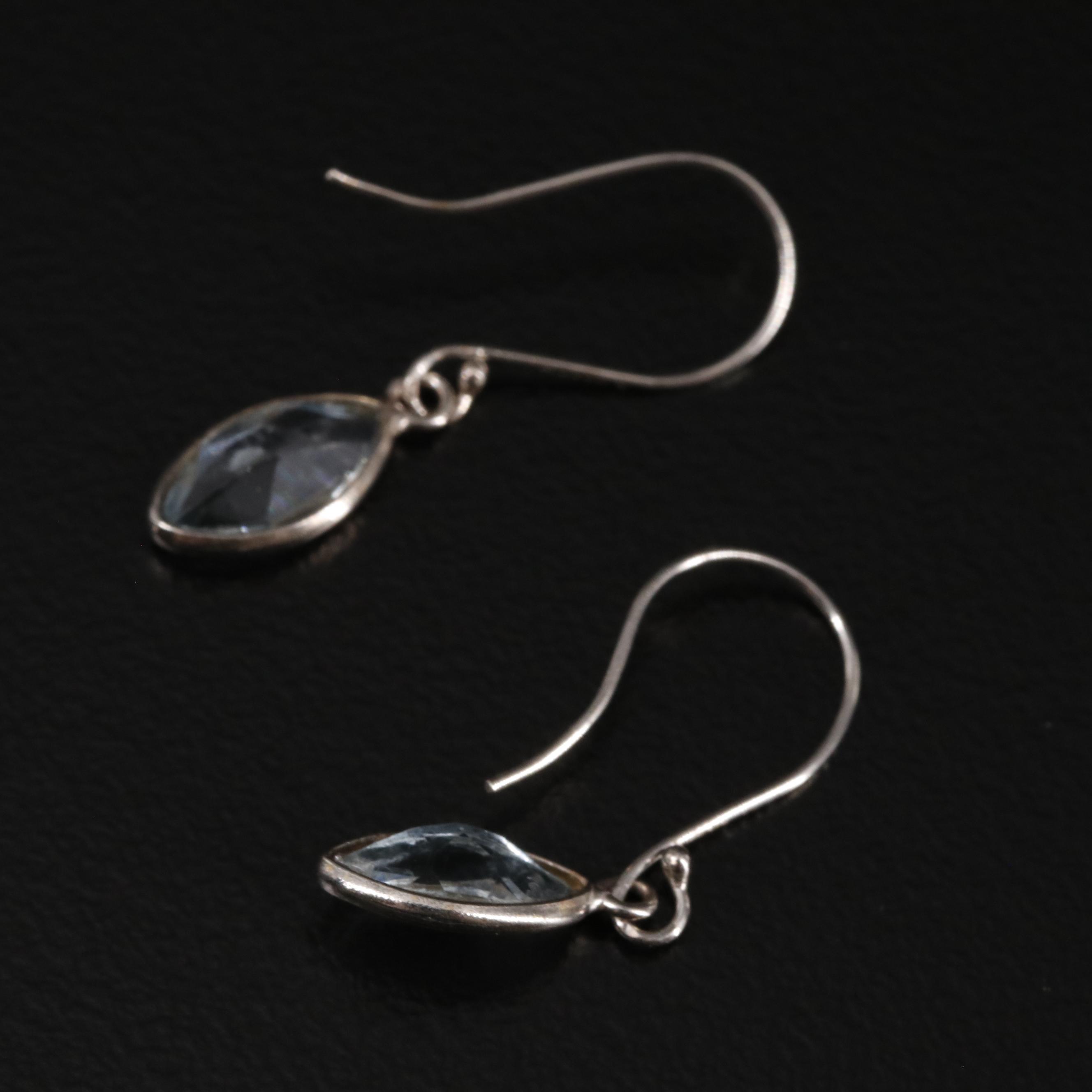 14K Blue Topaz Drop Earrings