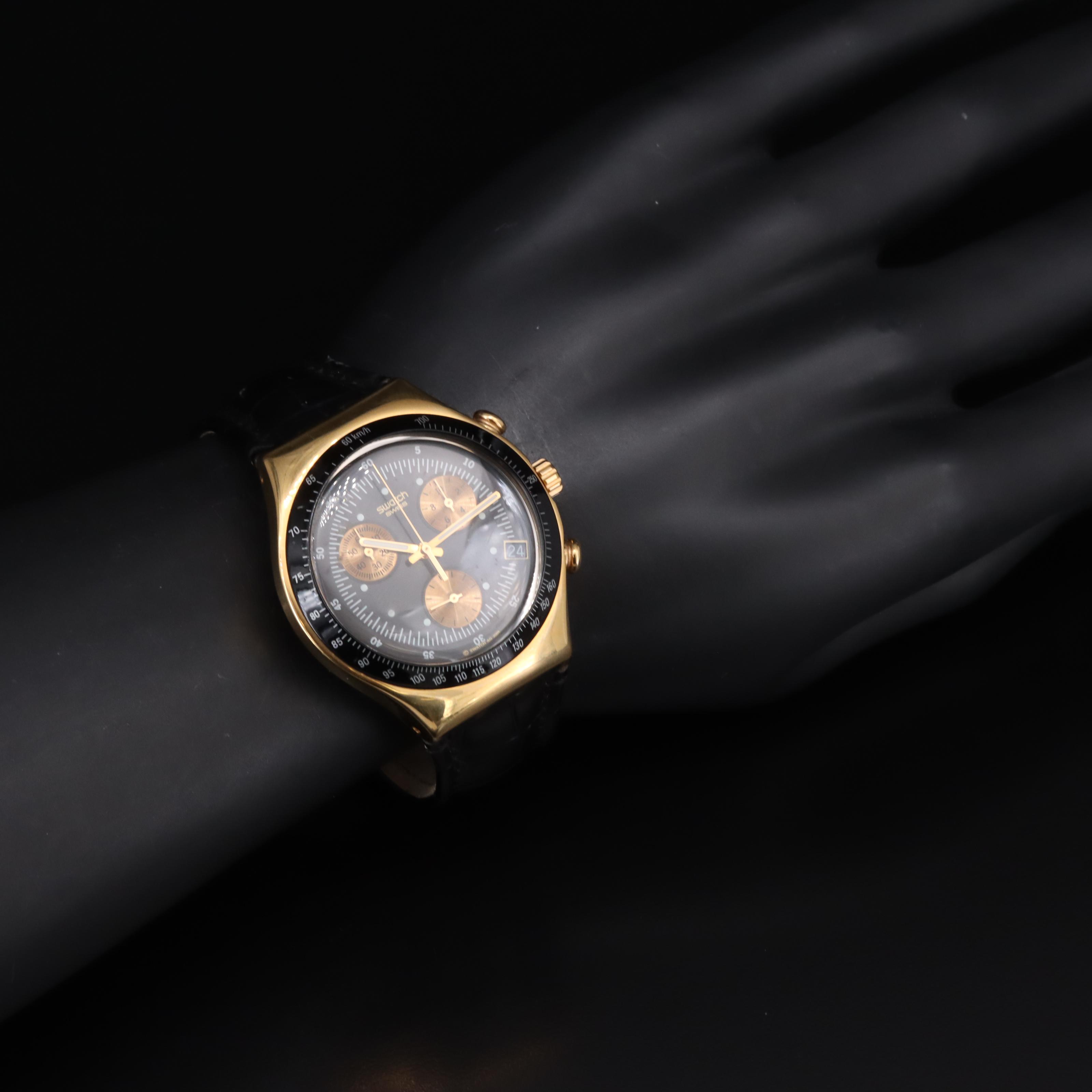 Swatch 007 Goldfinger Irony Chronograph Watch