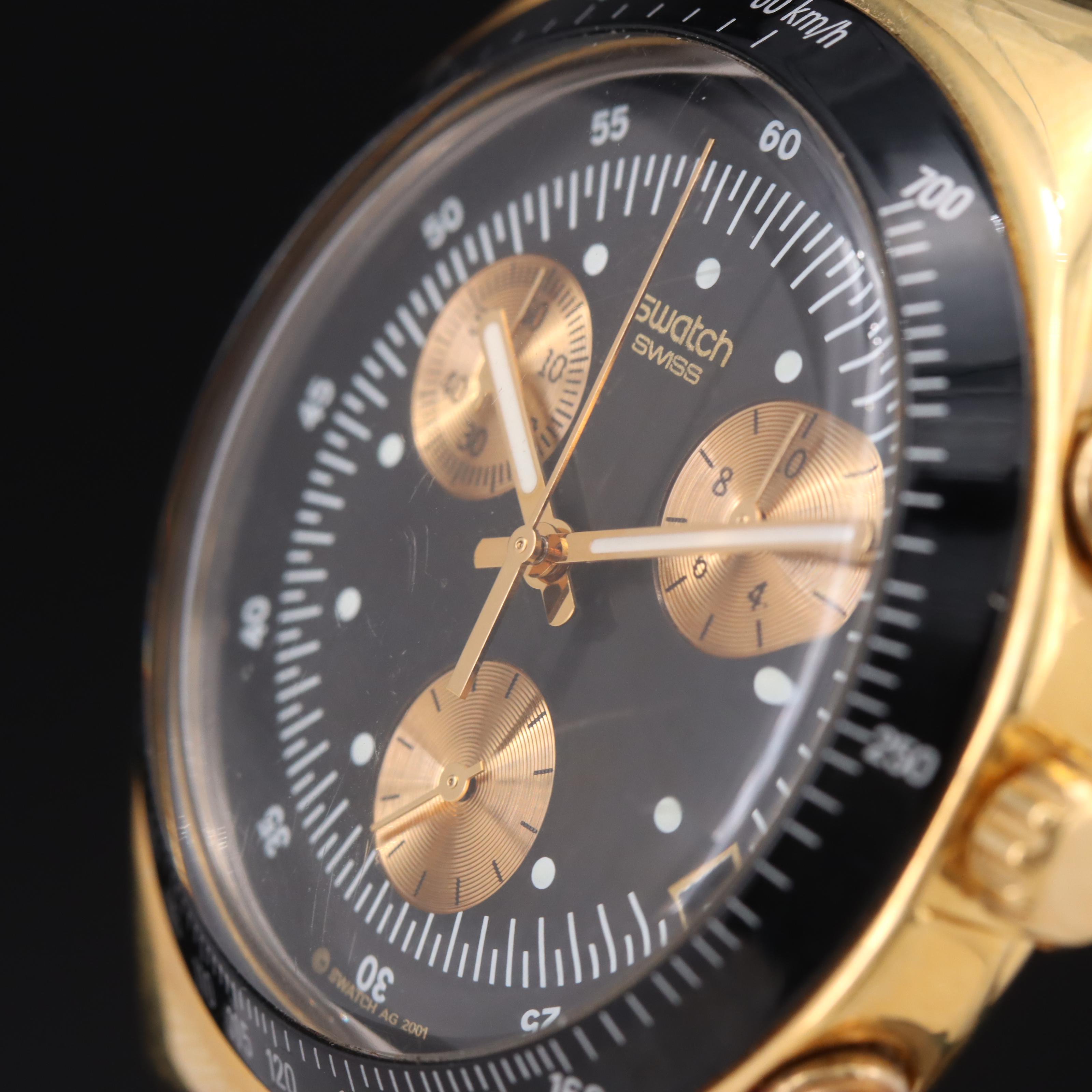 Swatch 007 Goldfinger Irony Chronograph Watch