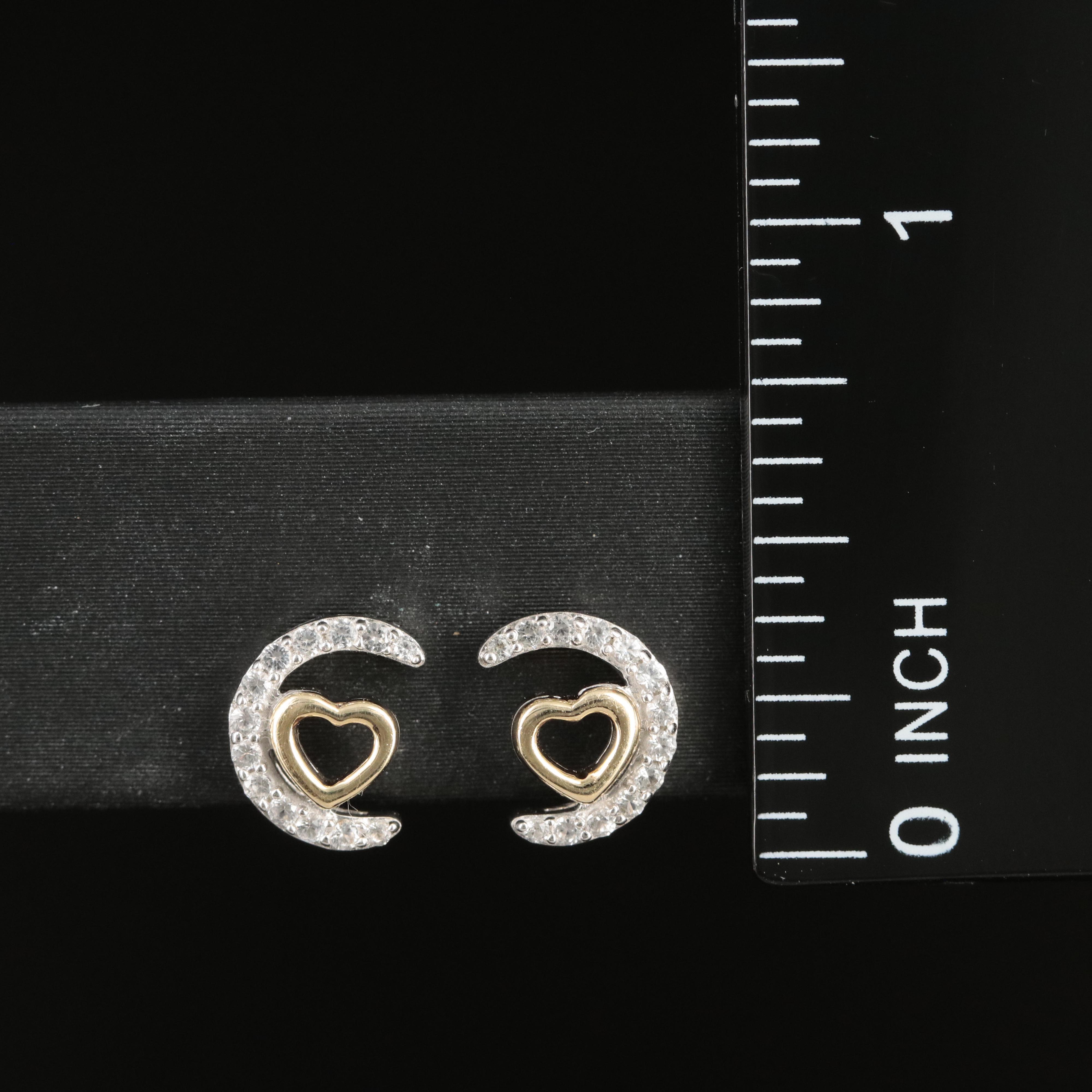 Sterling Sapphire Stud Earrings with 10K Accents