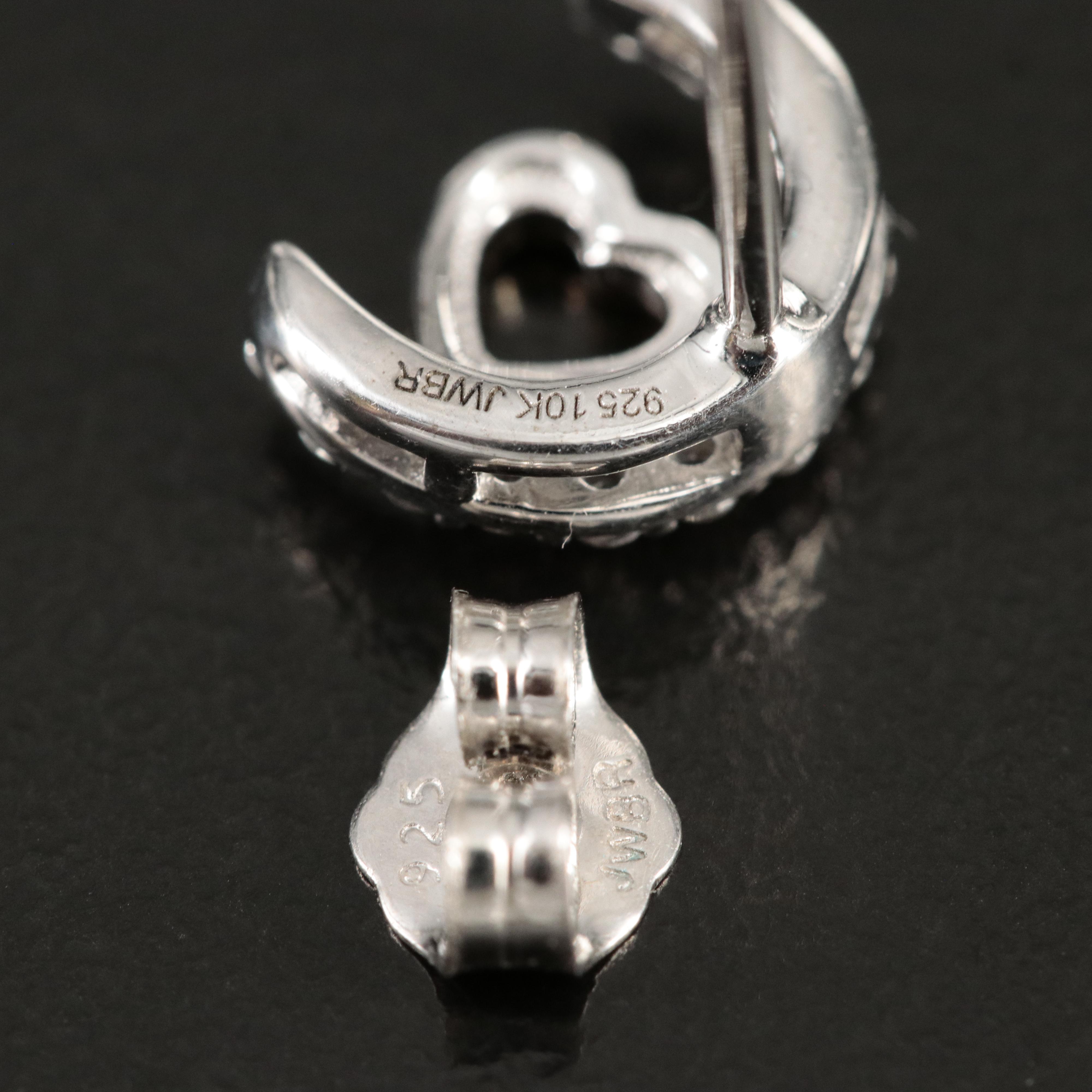 Sterling Sapphire Stud Earrings with 10K Accents