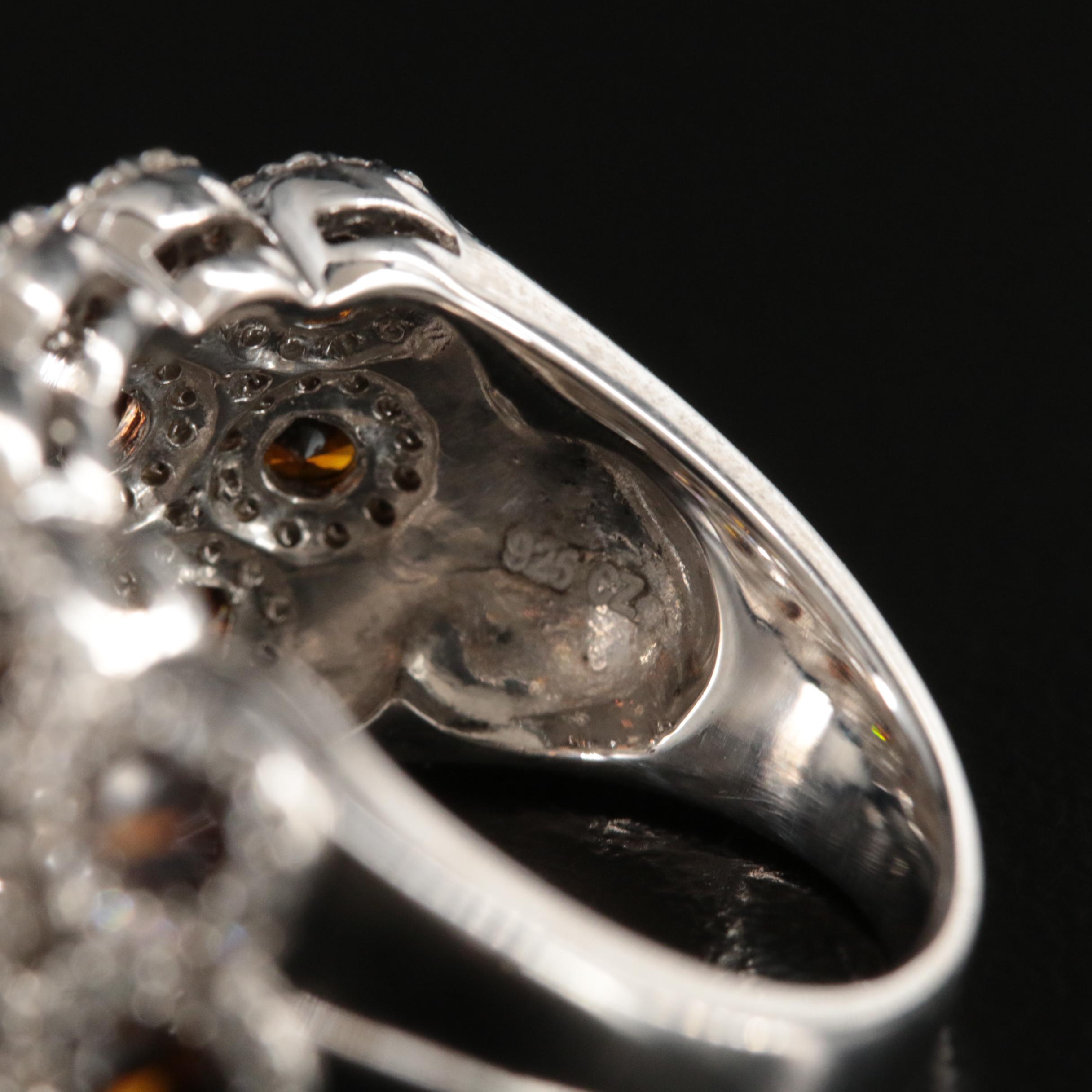 Sterling Cubic Zirconia Multi-Row Band